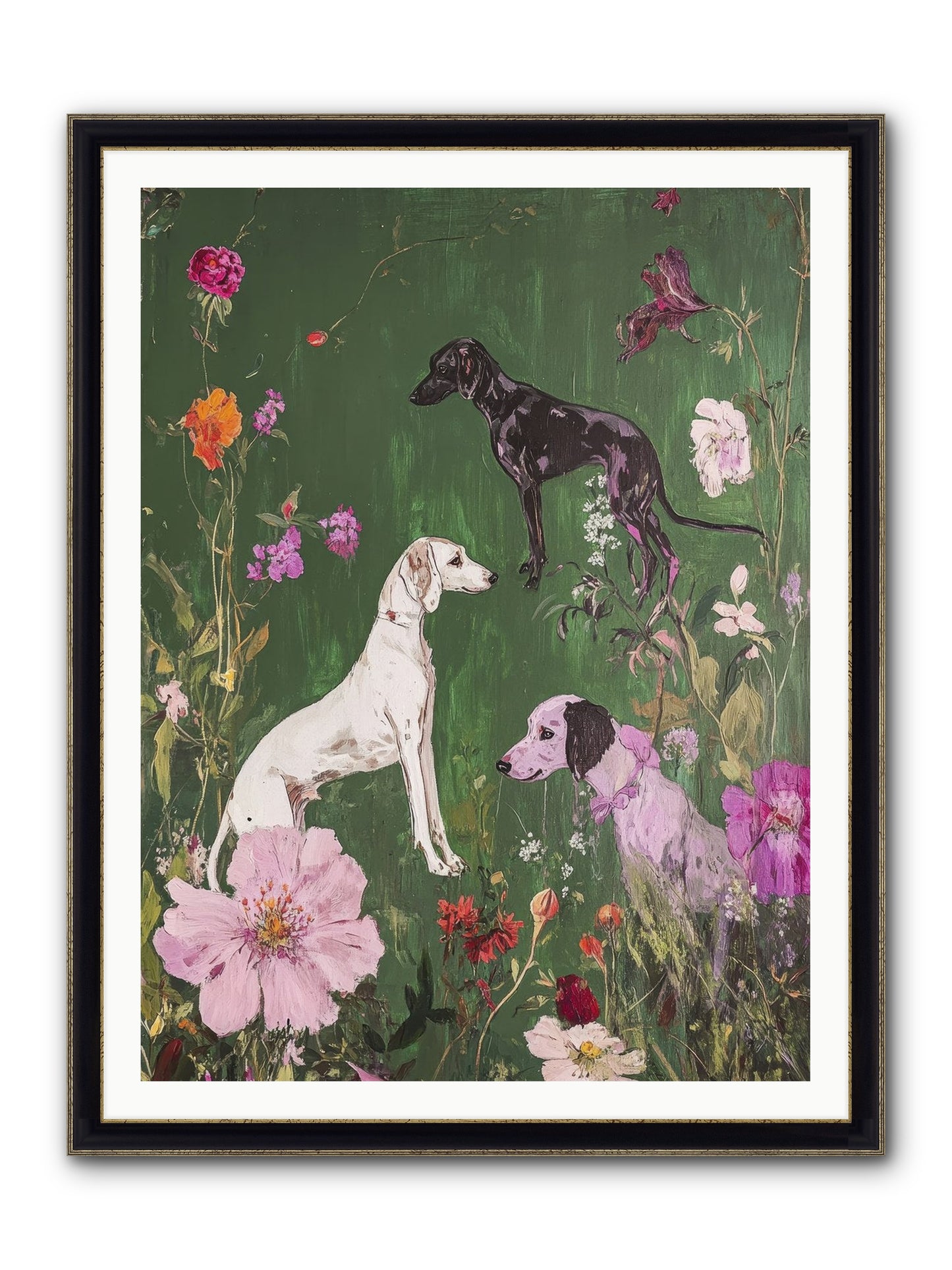 Wild And Free Framed Print - Black & Gold 36x48