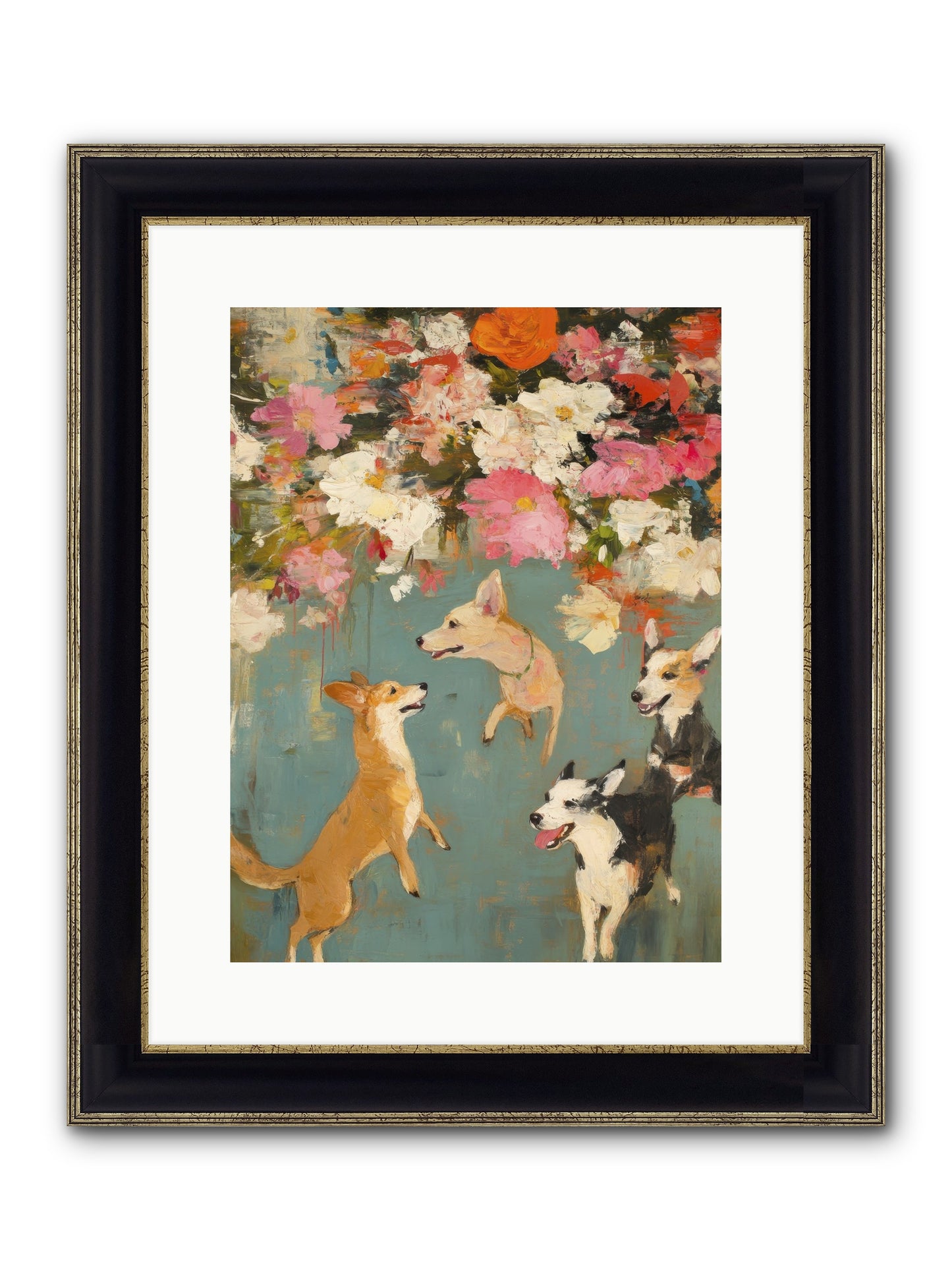 Wild Bloom Companions Framed Print - Black & Gold 12x16