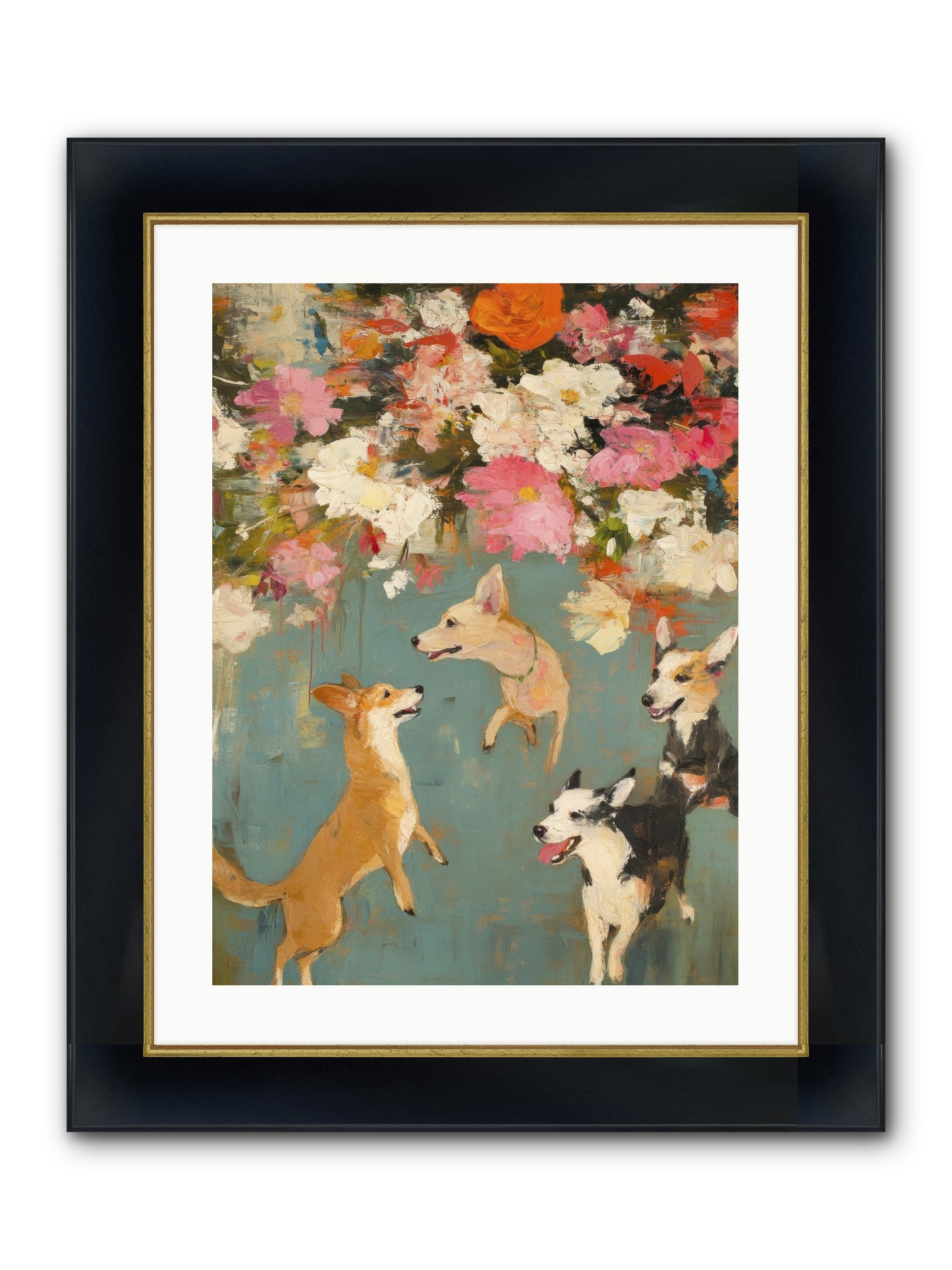 Wild Bloom Companions Framed Print - Wide Black w/Gold 18x24