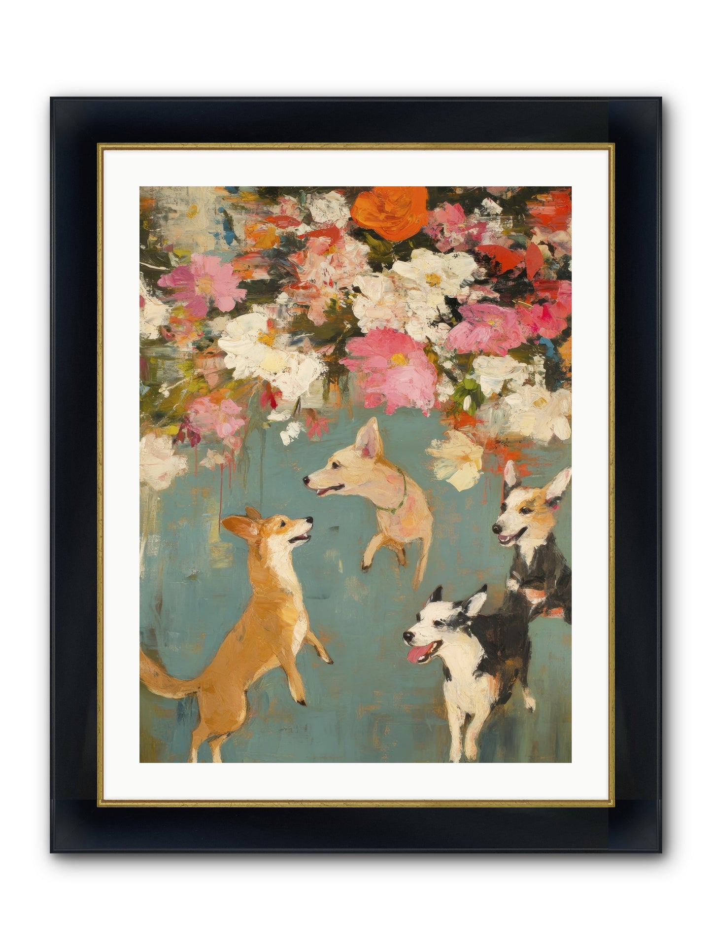 Wild Bloom Companions Framed Print - Wide Black w/Gold 24x32
