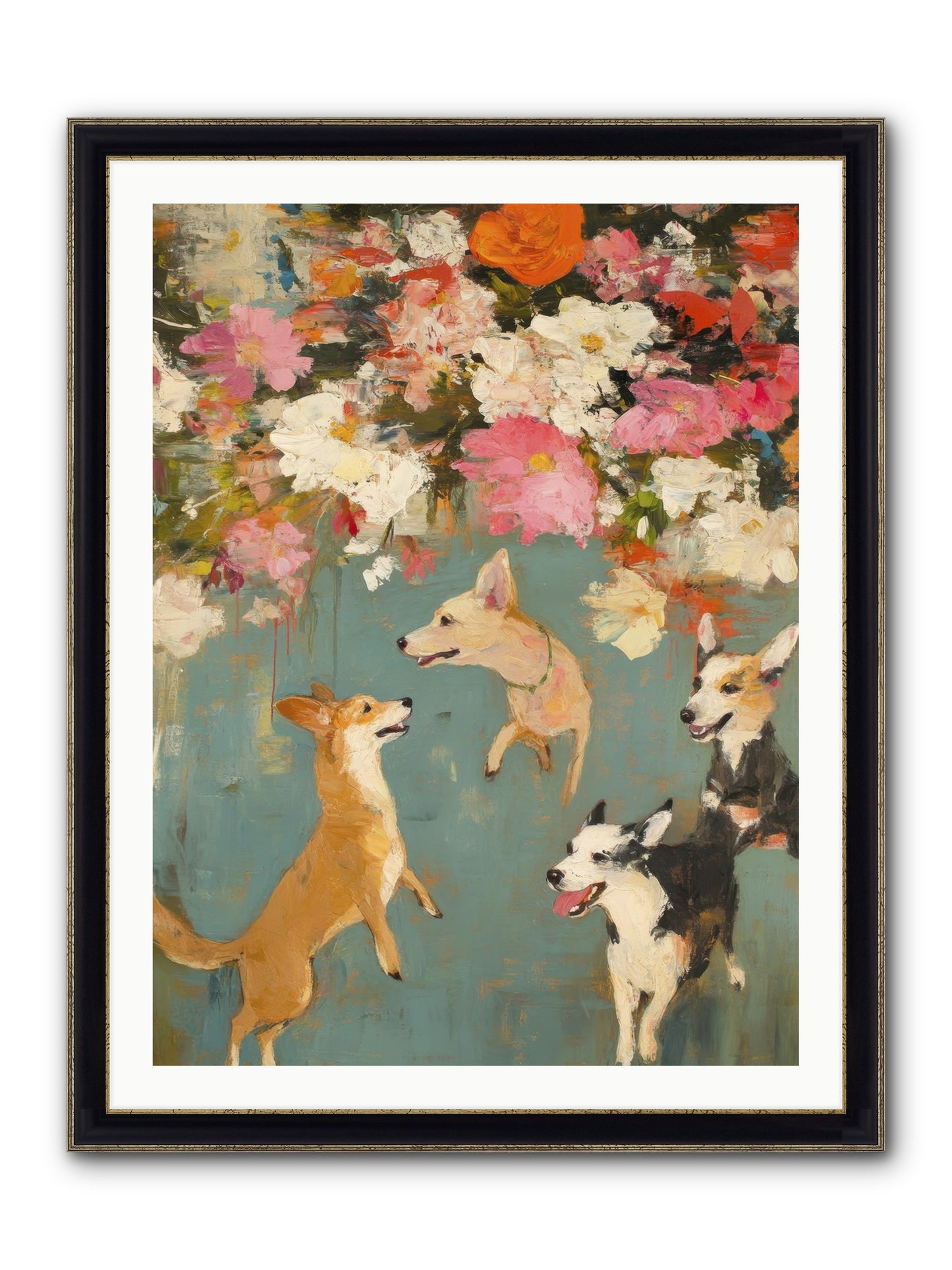 Wild Bloom Companions Framed Print - Black & Gold 30x40