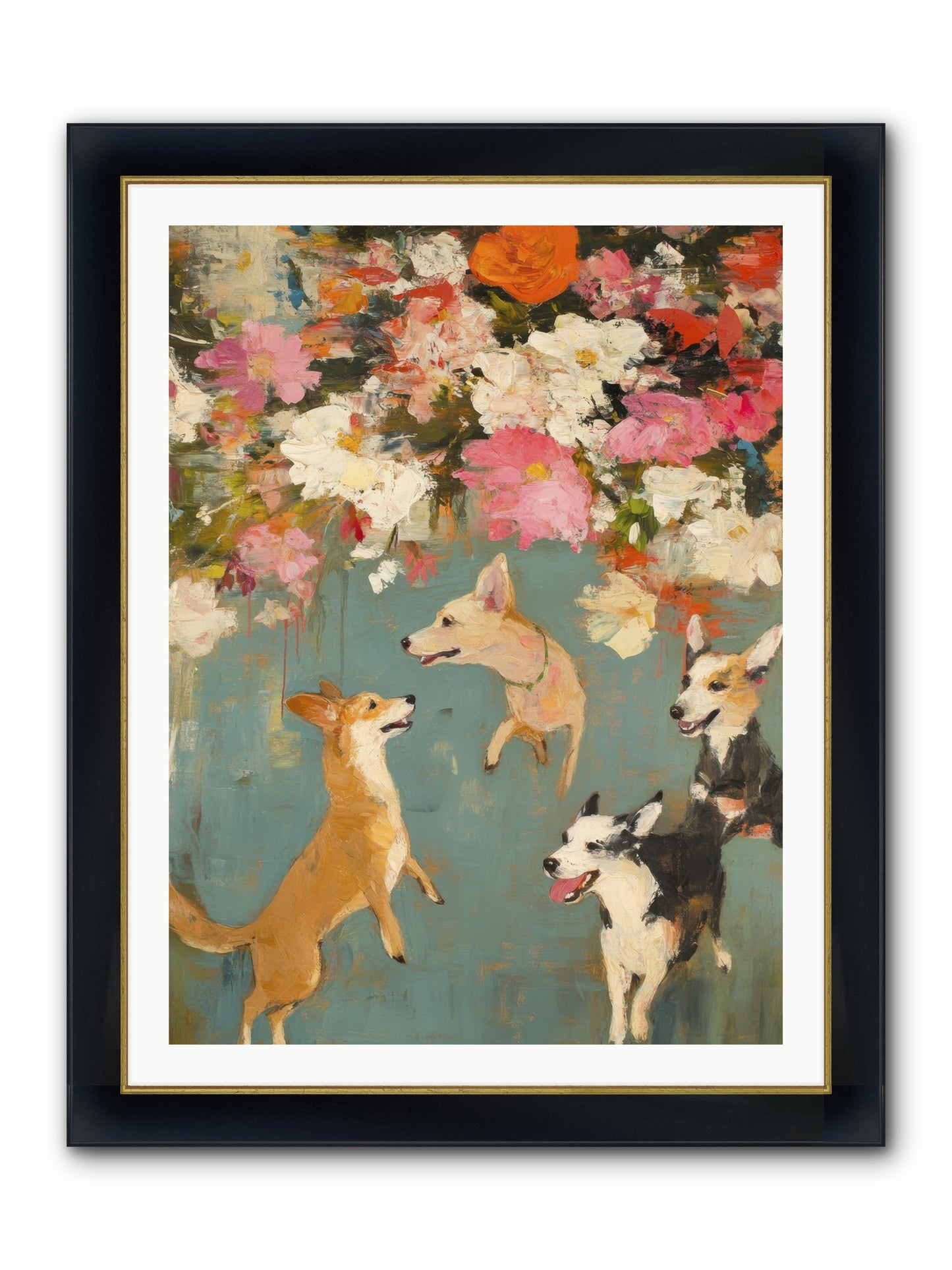 Wild Bloom Companions Framed Print - Wide Black w/Gold 30x40
