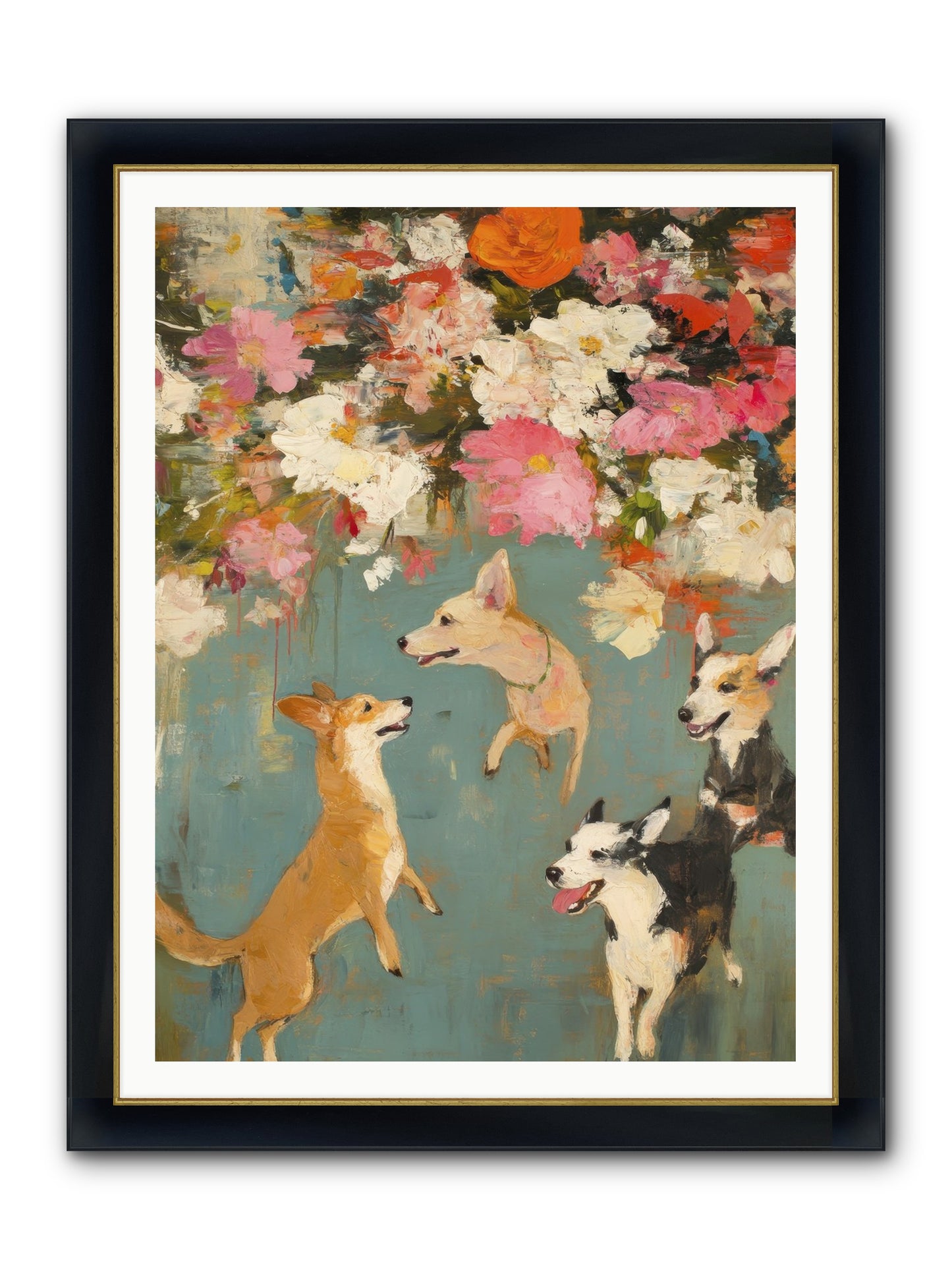 Wild Bloom Companions Framed Print - Wide Black w/Gold 36x48