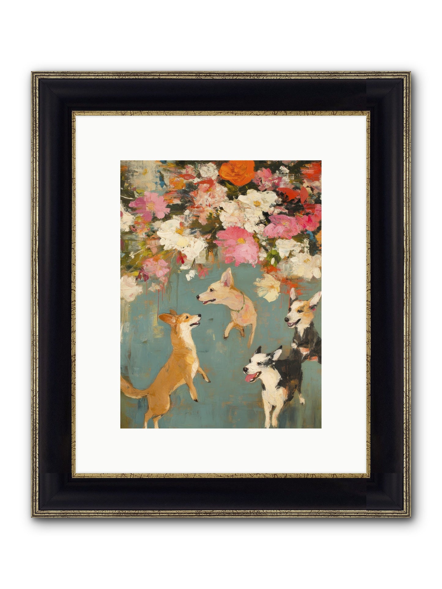 Wild Bloom Companions Framed Print - Black & Gold 9x12