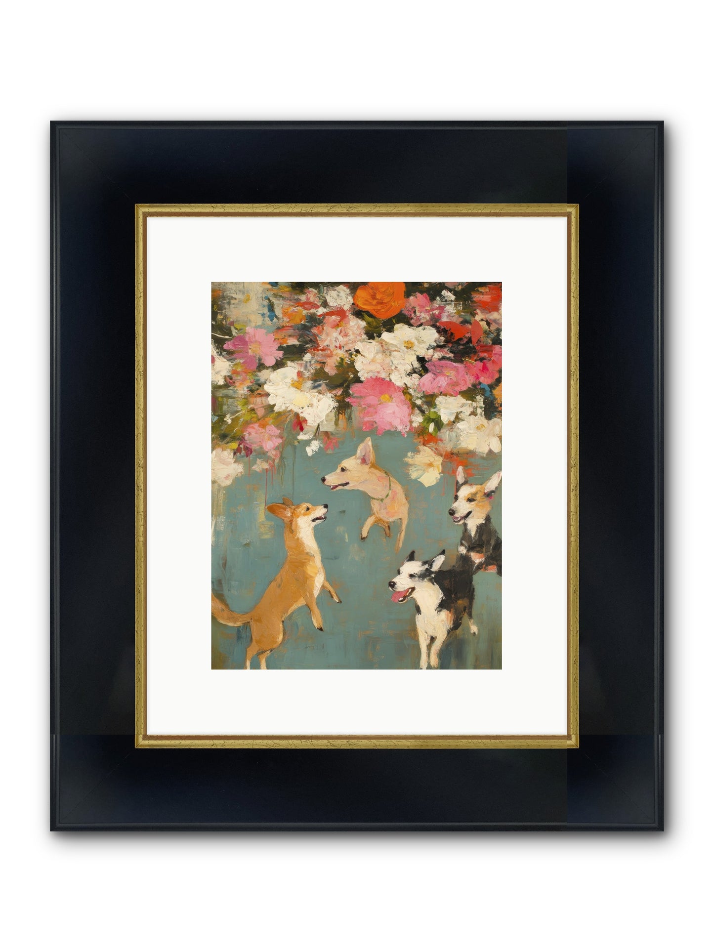 Wild Bloom Companions Framed Print - Wide Black w/Gold 9x12