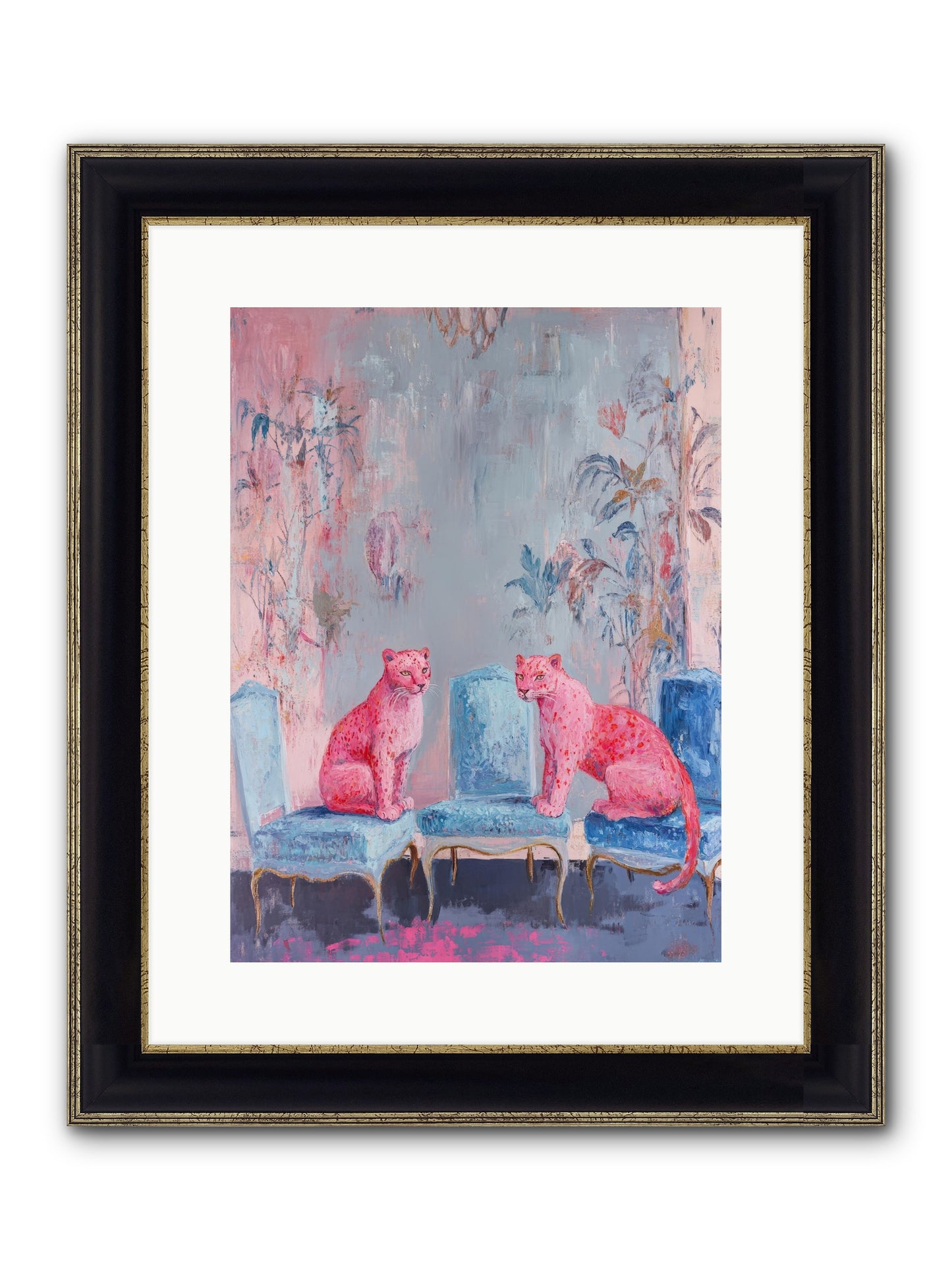 Wild Blue Velvet Framed Print - Black & Gold 12x16