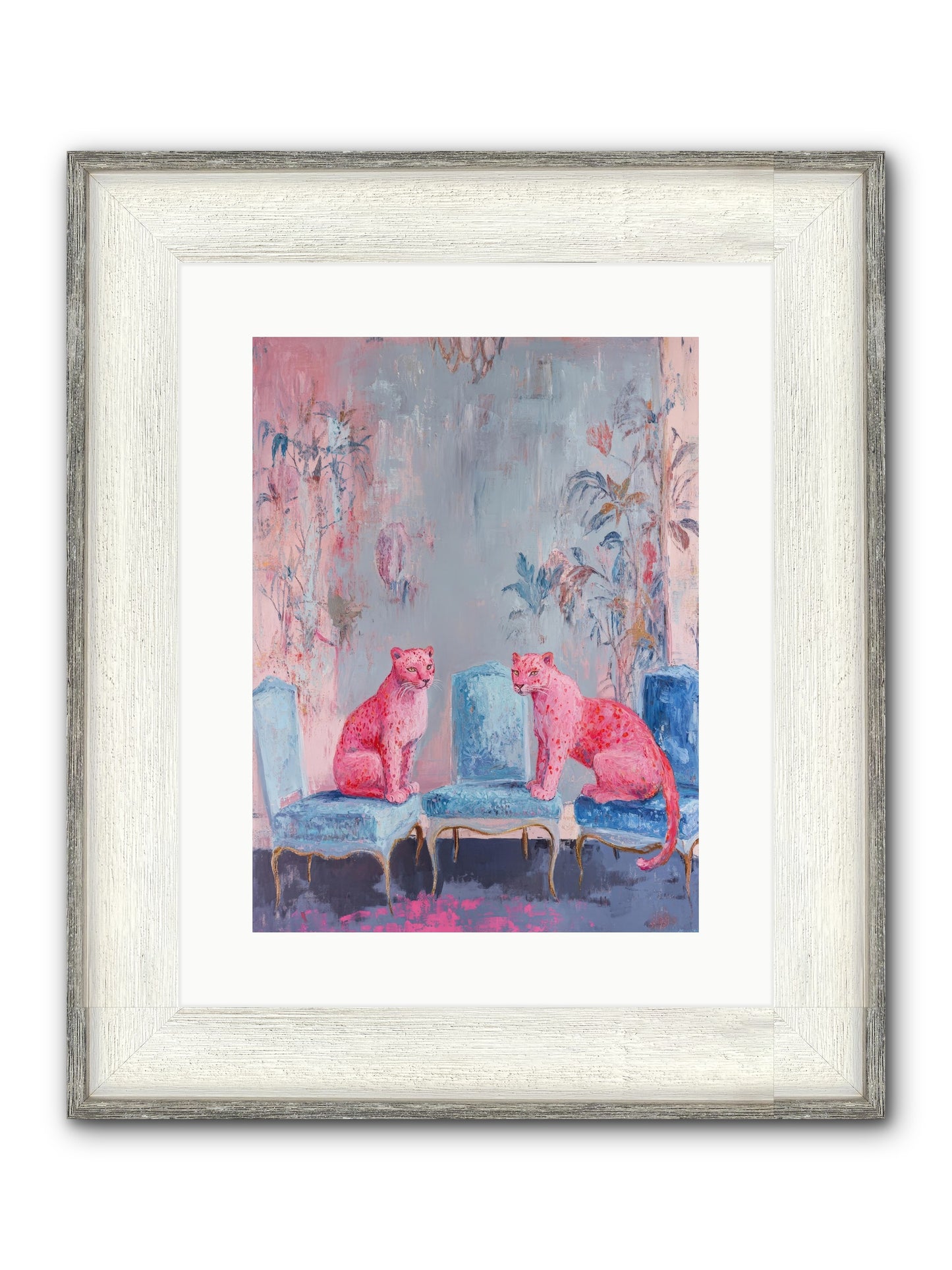 Wild Blue Velvet Framed Print - Driftwood White 12x16