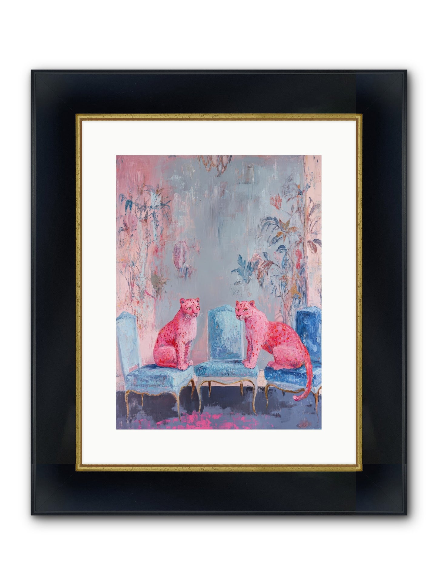 Wild Blue Velvet Framed Print - Wide Black w/Gold 12x16