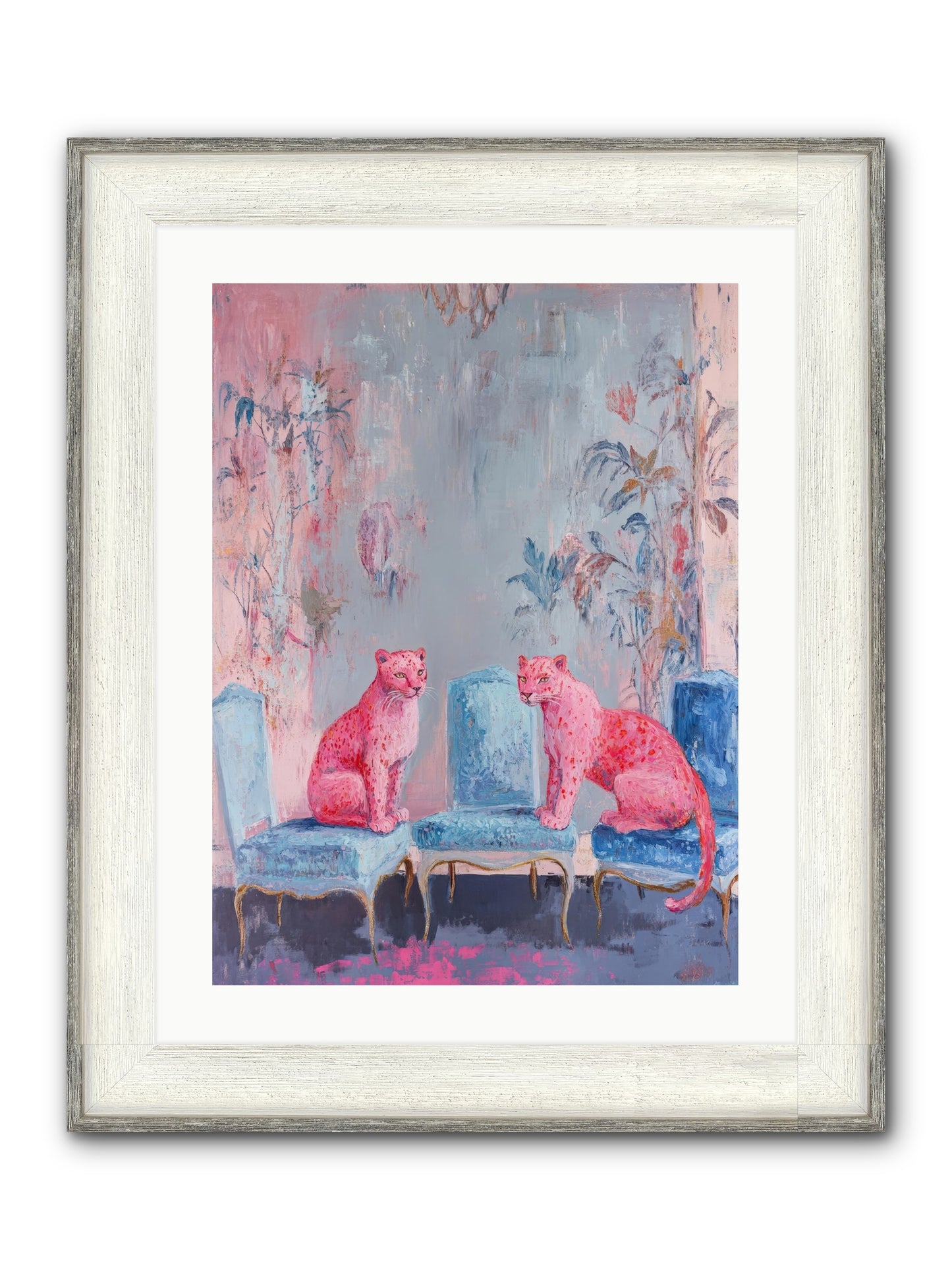 Wild Blue Velvet Framed Print - Driftwood White 18x24