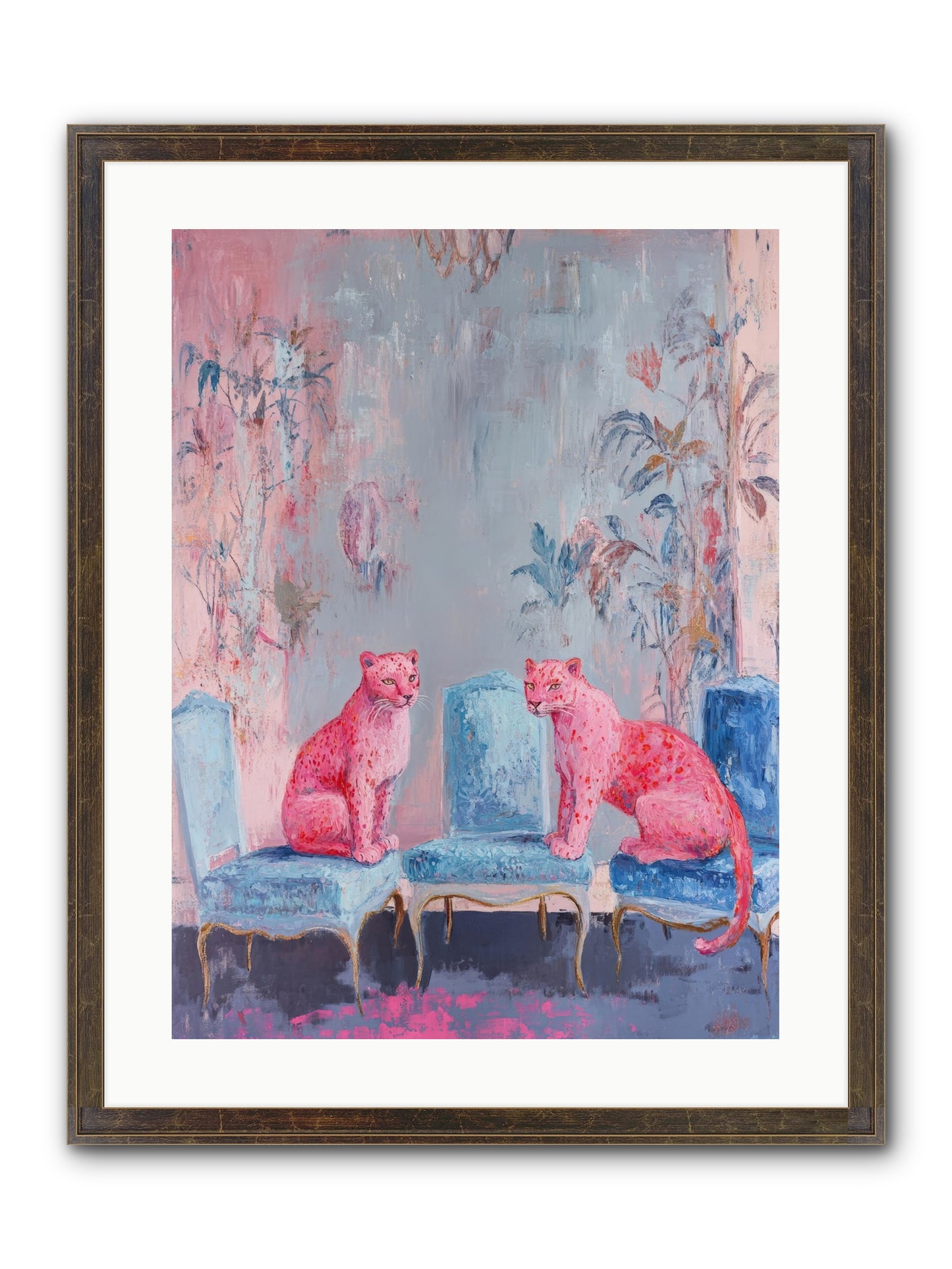 Wild Blue Velvet Framed Print - Slimwoods Black/Gold 18x24