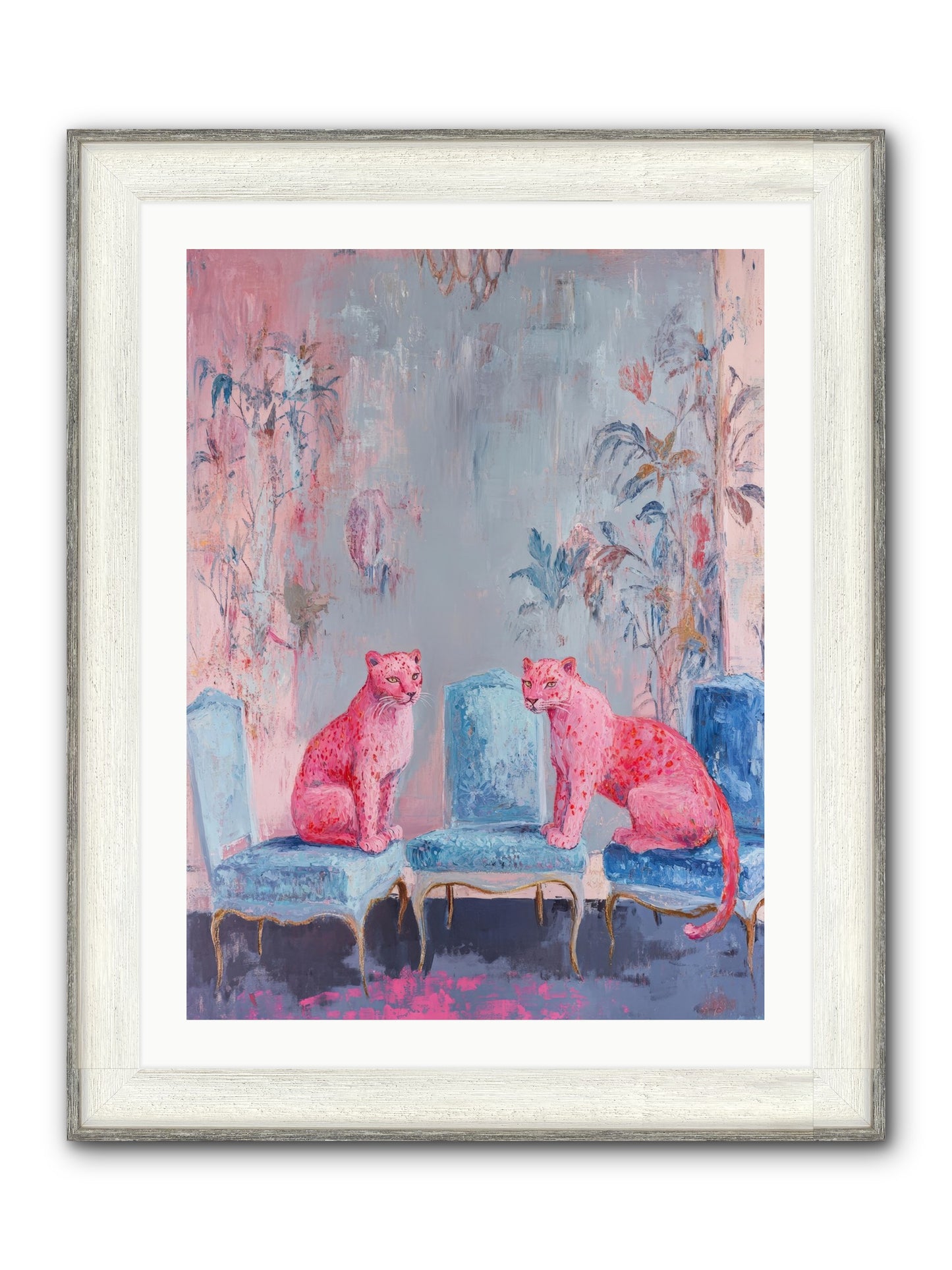 Wild Blue Velvet Framed Print - Driftwood White 24x32