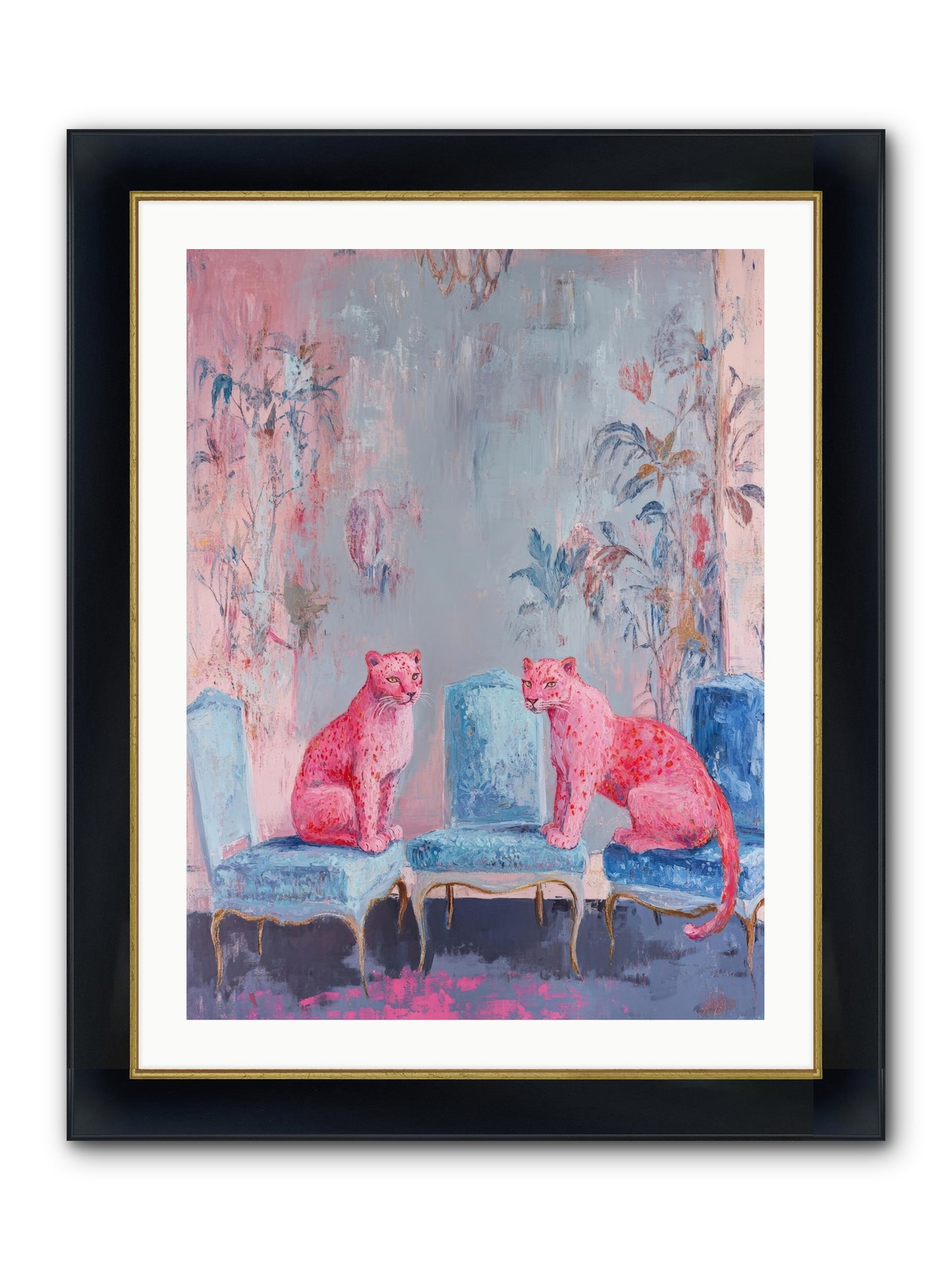 Wild Blue Velvet Framed Print - Wide Black w/Gold 24x32