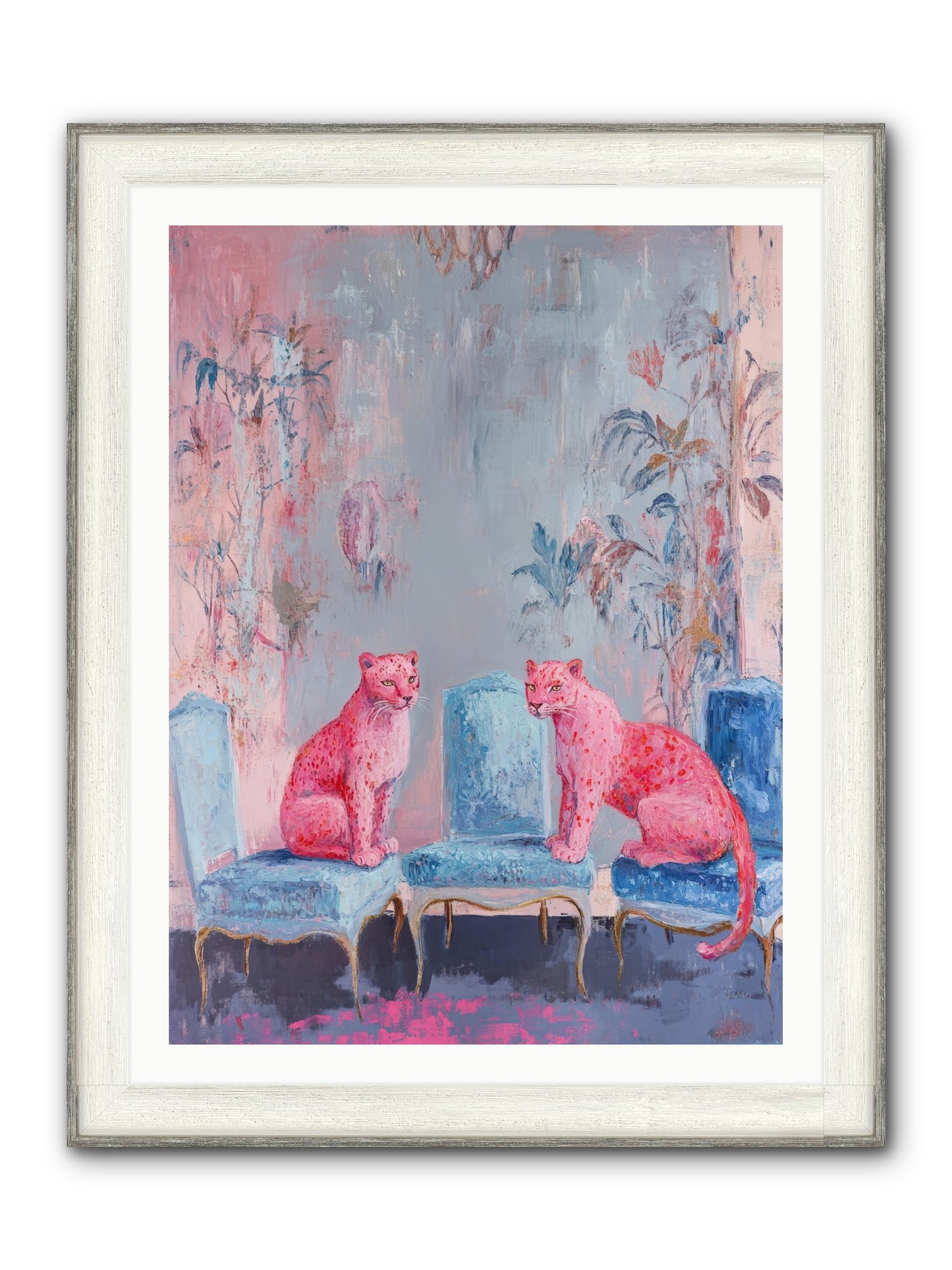 Wild Blue Velvet Framed Print - Driftwood White 30x40
