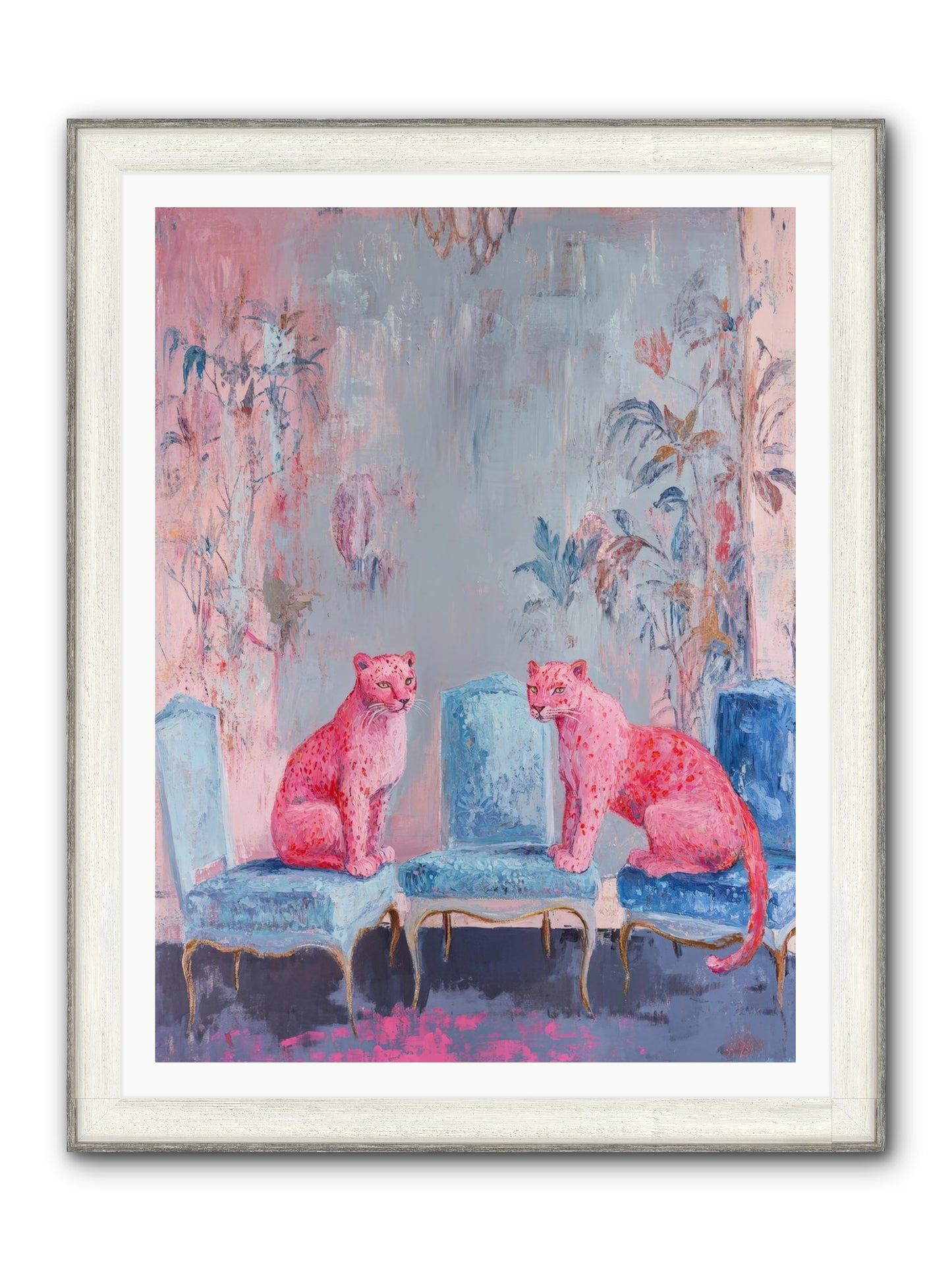 Wild Blue Velvet Framed Print - Driftwood White 36x48
