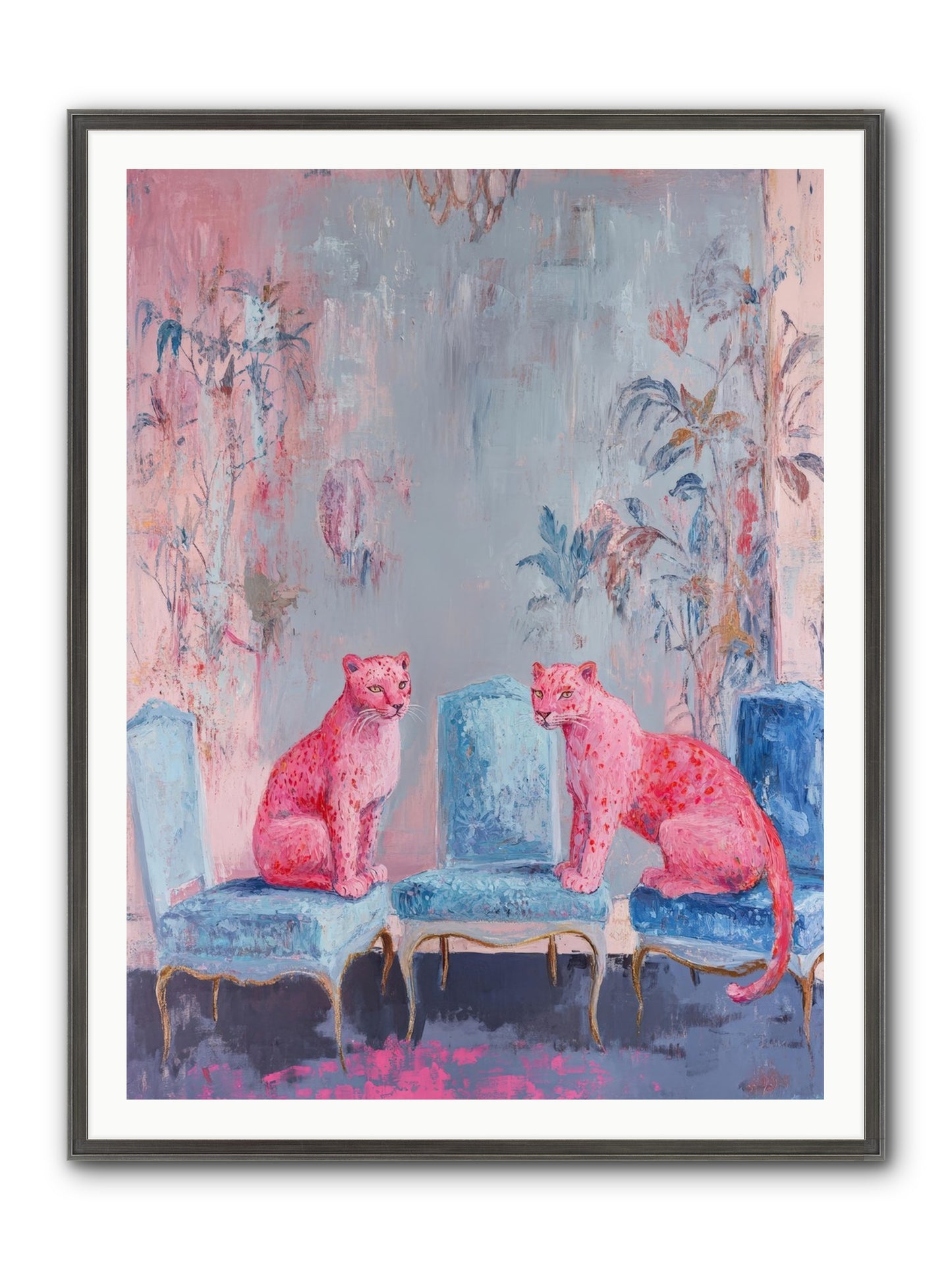 Wild Blue Velvet Framed Print - Slimwoods Black/Silver 36x48