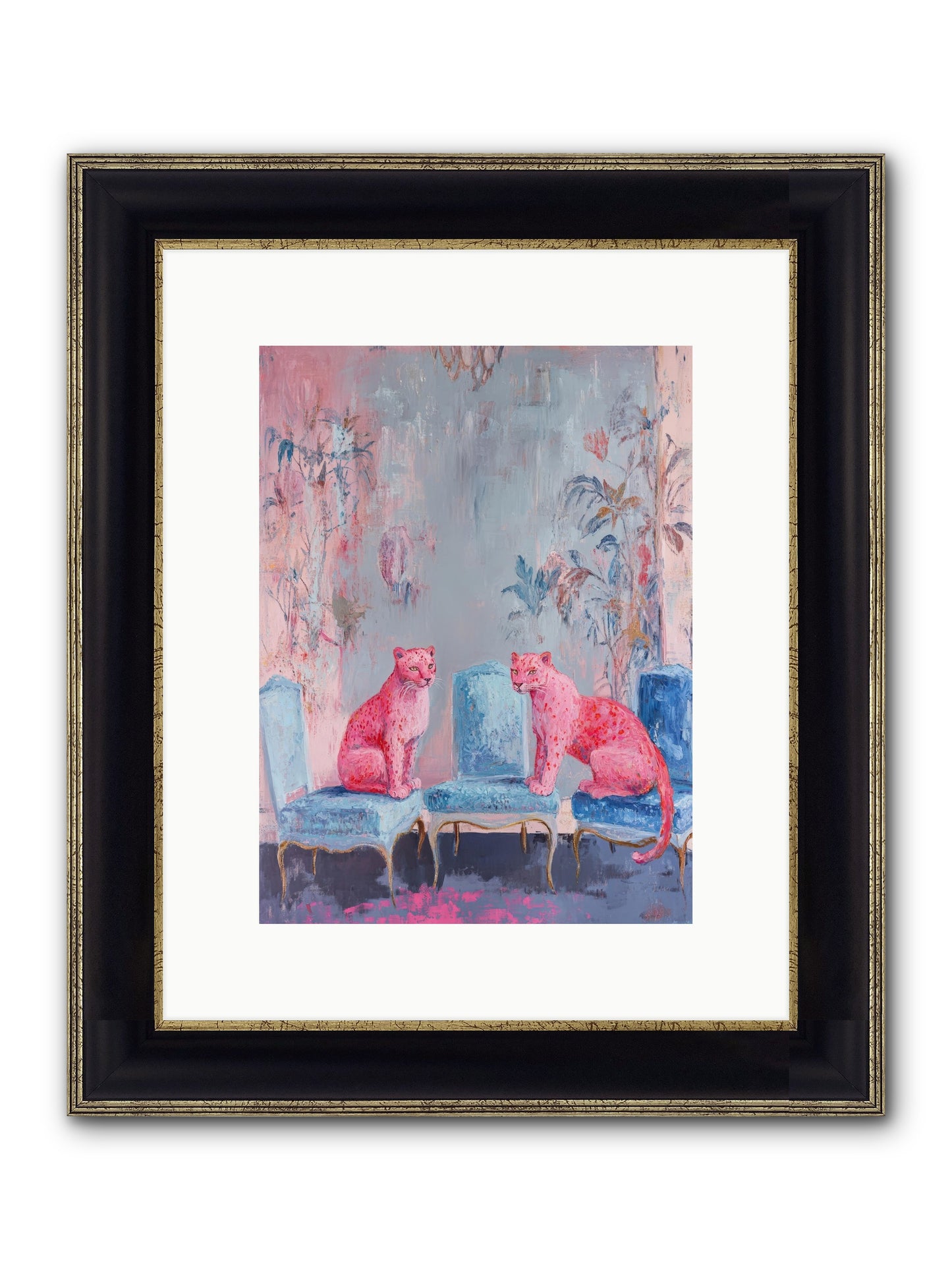 Wild Blue Velvet Framed Print - Black & Gold 9x12
