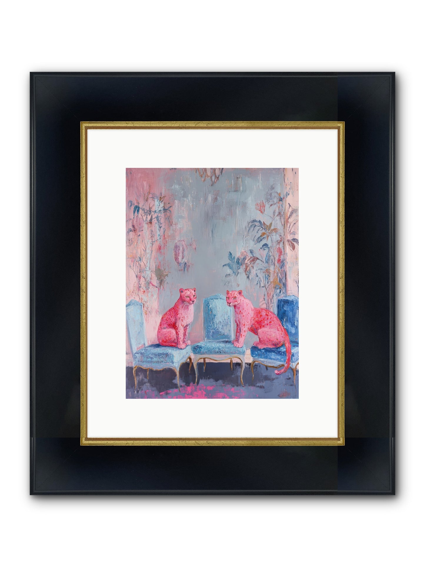 Wild Blue Velvet Framed Print - Wide Black w/Gold 9x12