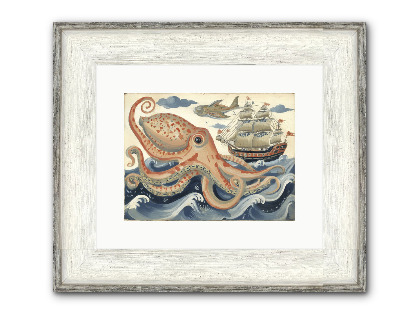 Wild Current Framed Print - Driftwood White 12x9