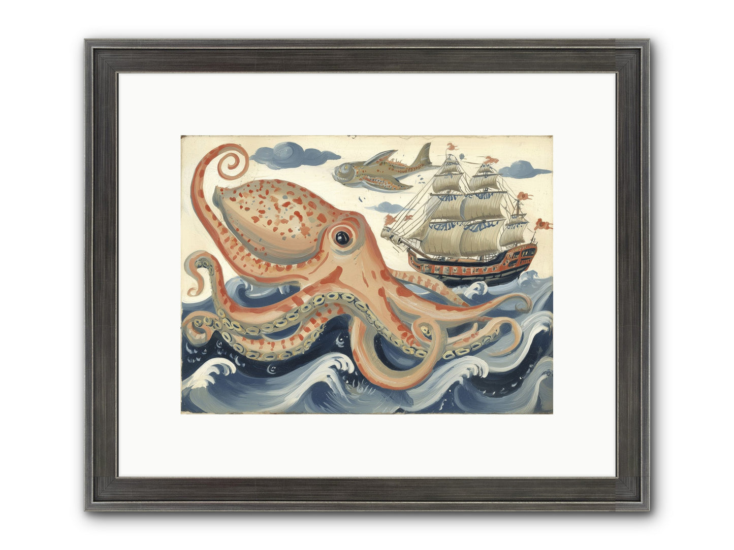Wild Current Framed Print - Slimwoods Black/Silver 12x9