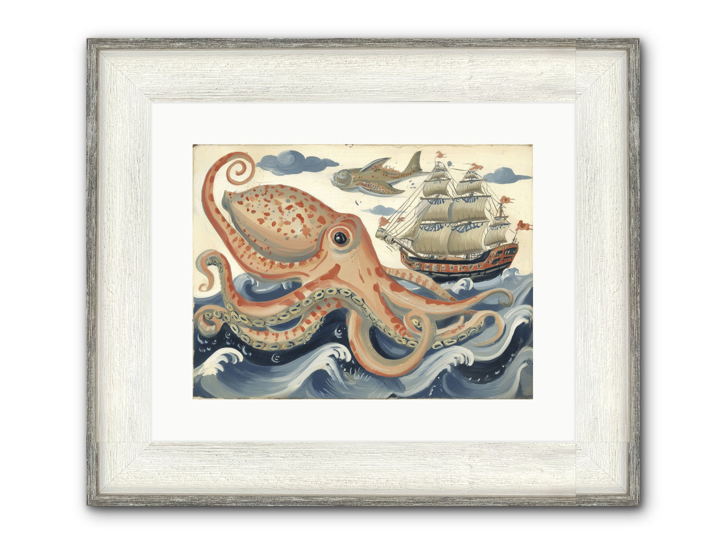 Wild Current Framed Print - Driftwood White 16x12
