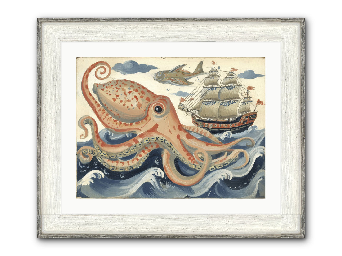 Wild Current Framed Print - Driftwood White 24x18