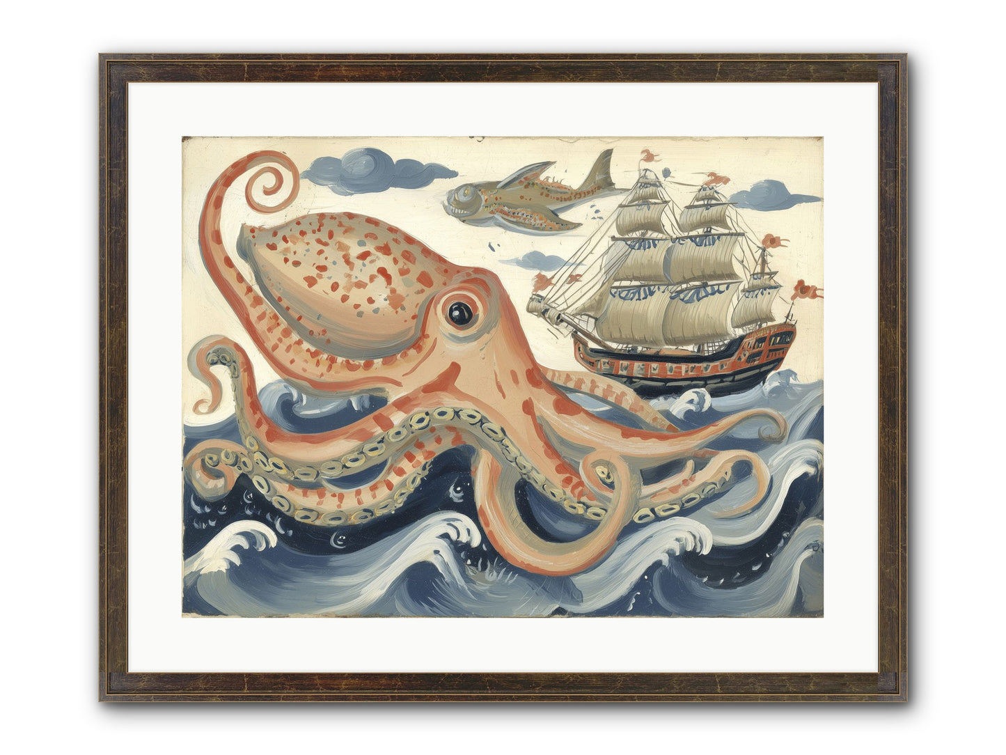 Wild Current Framed Print - Slimwoods Black/Gold 24x18
