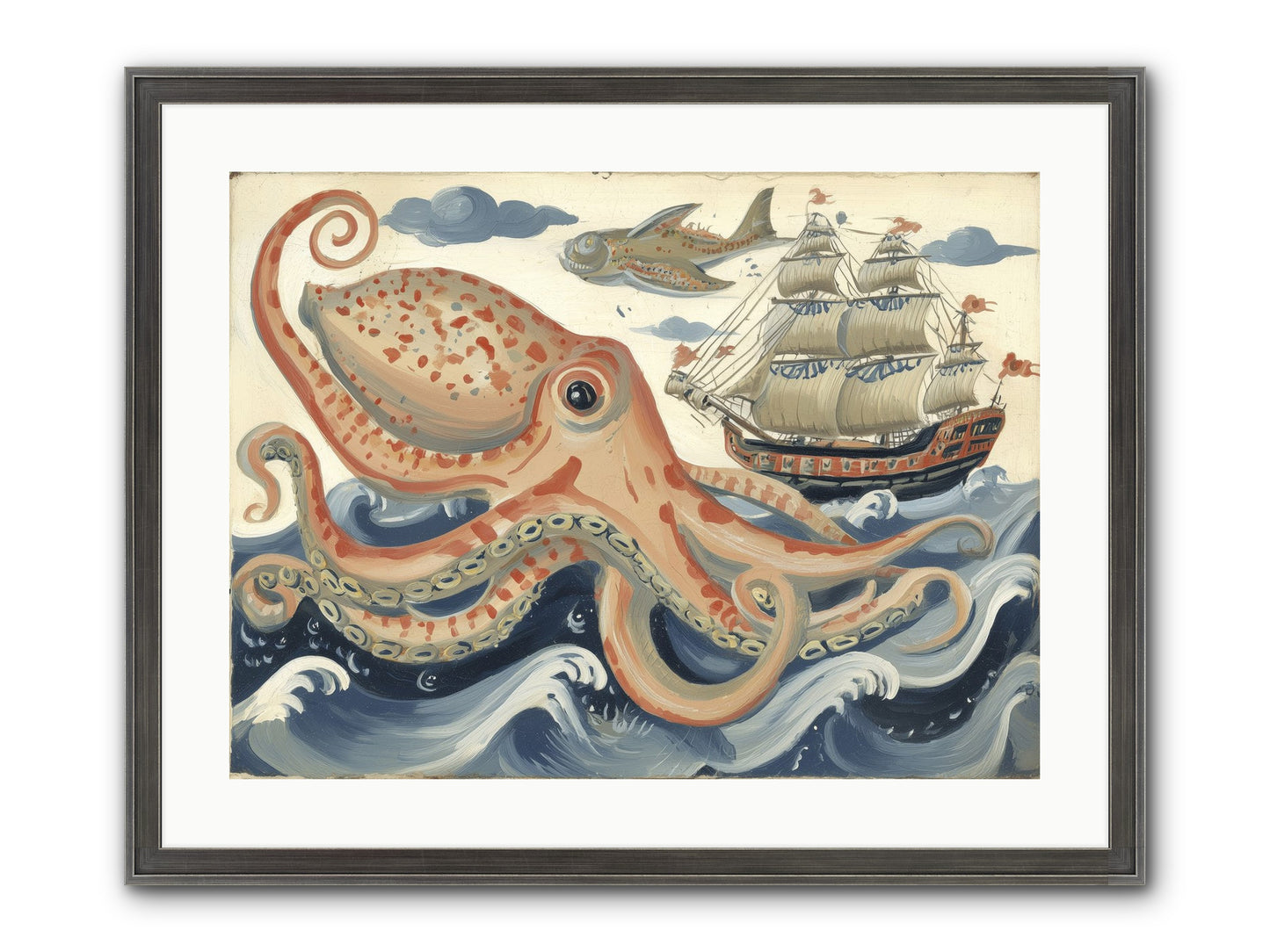 Wild Current Framed Print - Slimwoods Black/Silver 24x18
