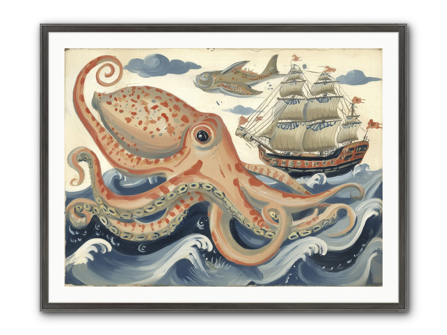 Wild Current Framed Print - Slimwoods Black/Silver 40x30