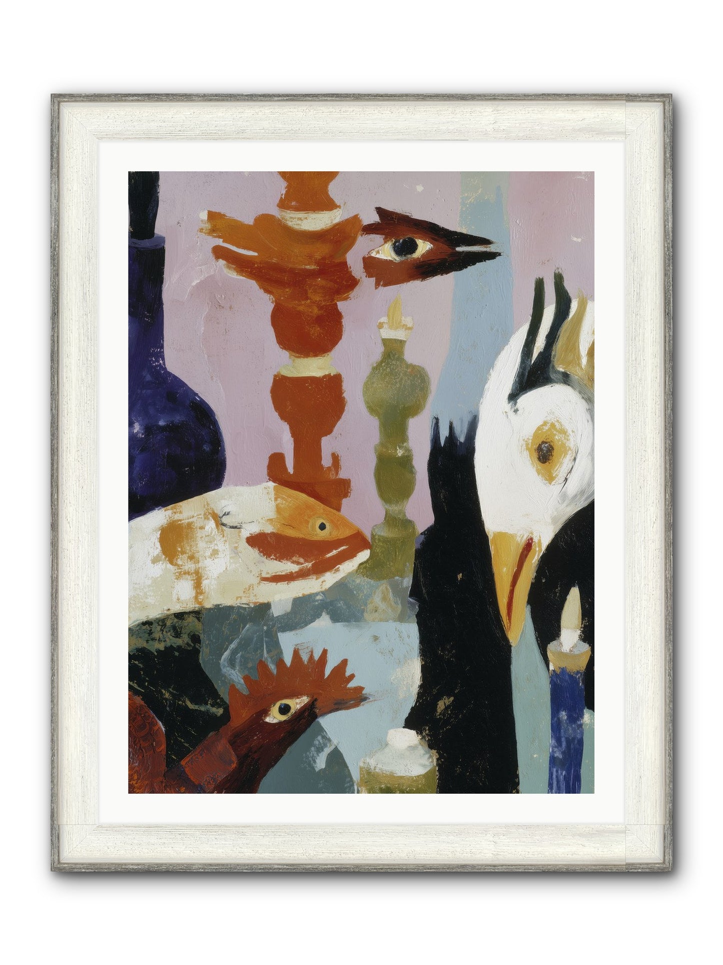 Wild Ember Days Framed Print - Driftwood White 30x40