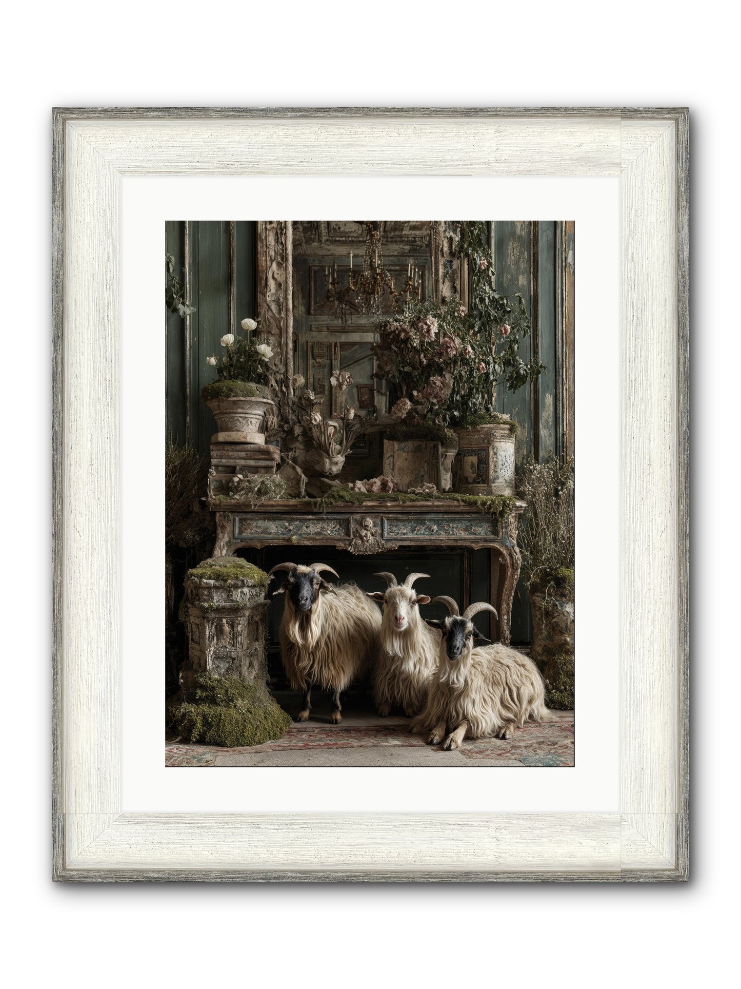 Wild Grace Reigning Framed Print - Driftwood White 18x24