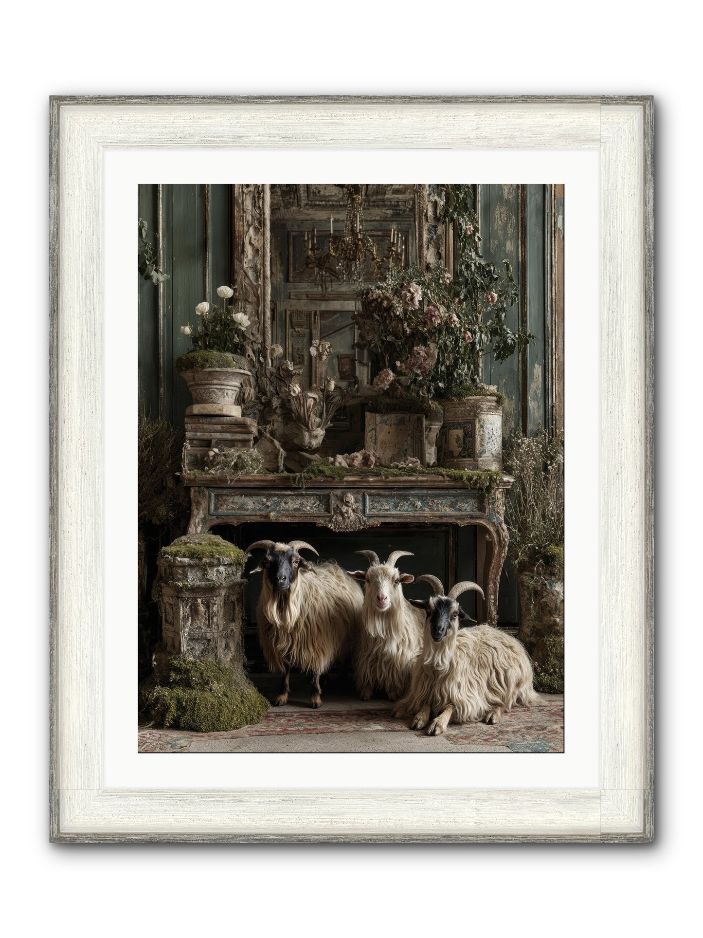 Wild Grace Reigning Framed Print - Driftwood White 24x32