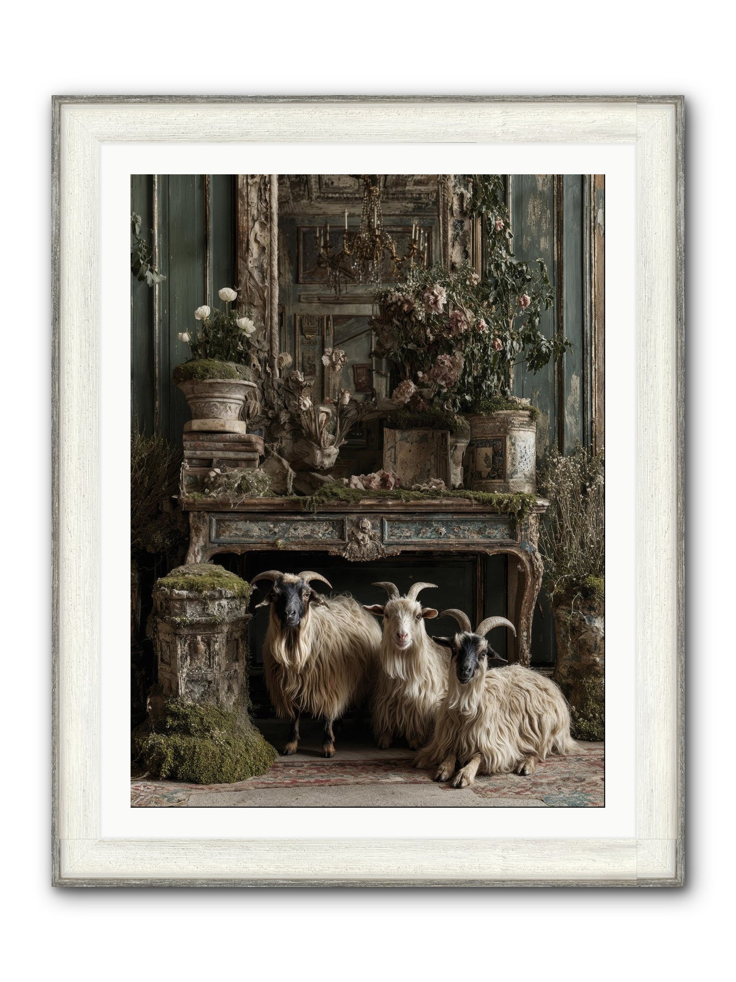 Wild Grace Reigning Framed Print - Driftwood White 30x40
