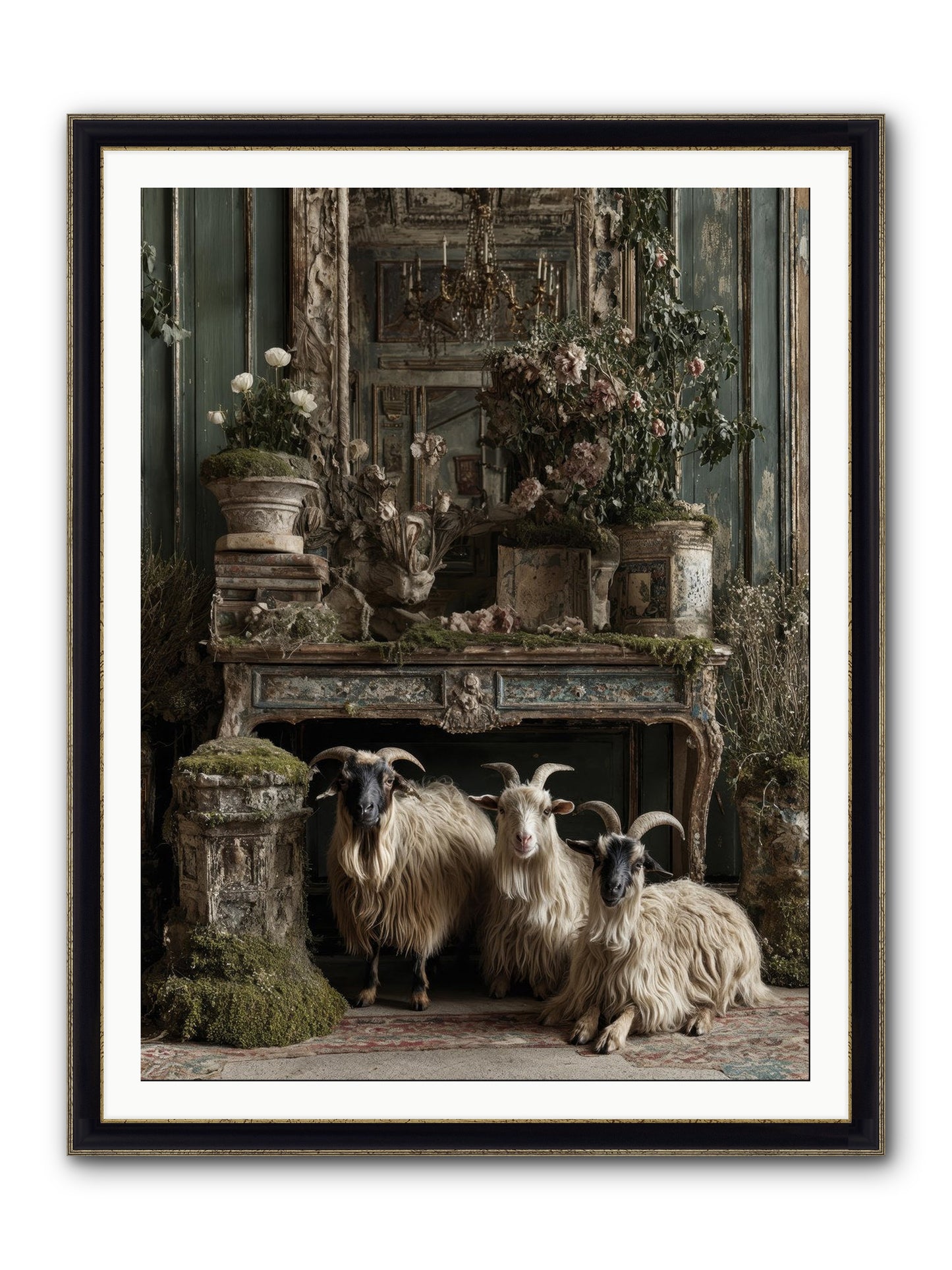 Wild Grace Reigning Framed Print - Black & Gold 36x48