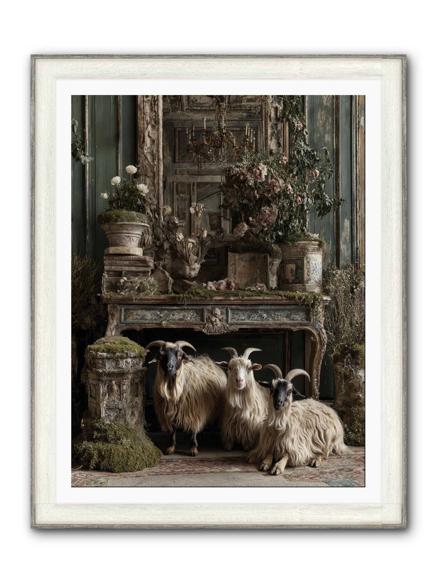 Wild Grace Reigning Framed Print - Driftwood White 36x48