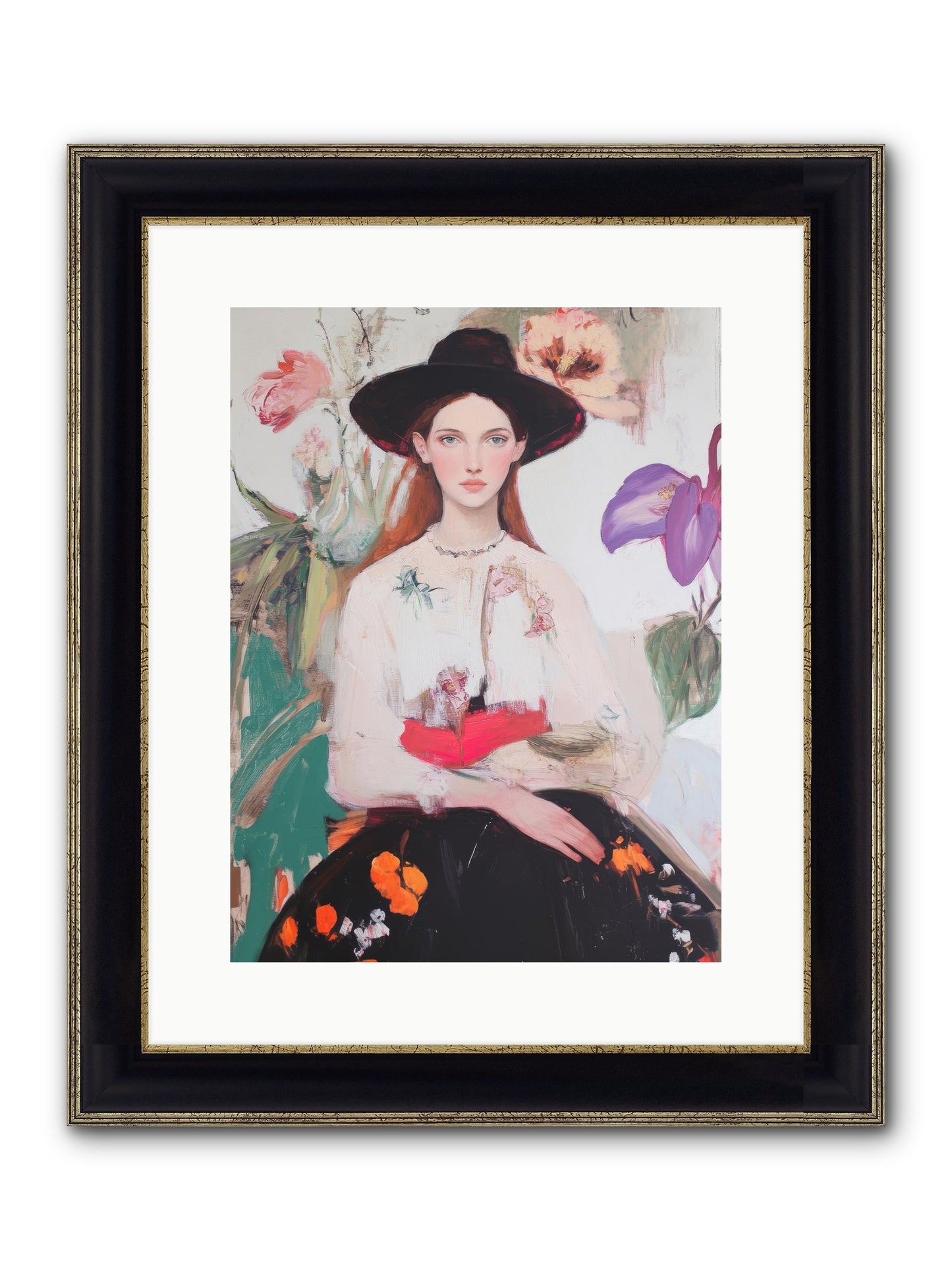 Wild Heart Framed Print - Black & Gold 12x16