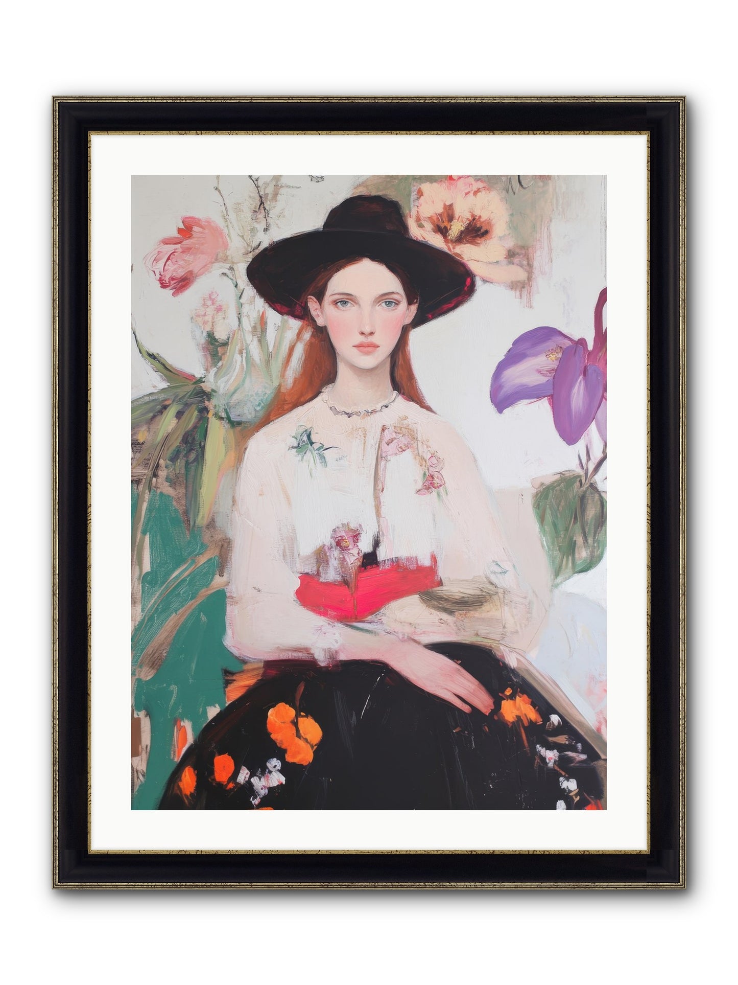 Wild Heart Framed Print - Black & Gold 24x32