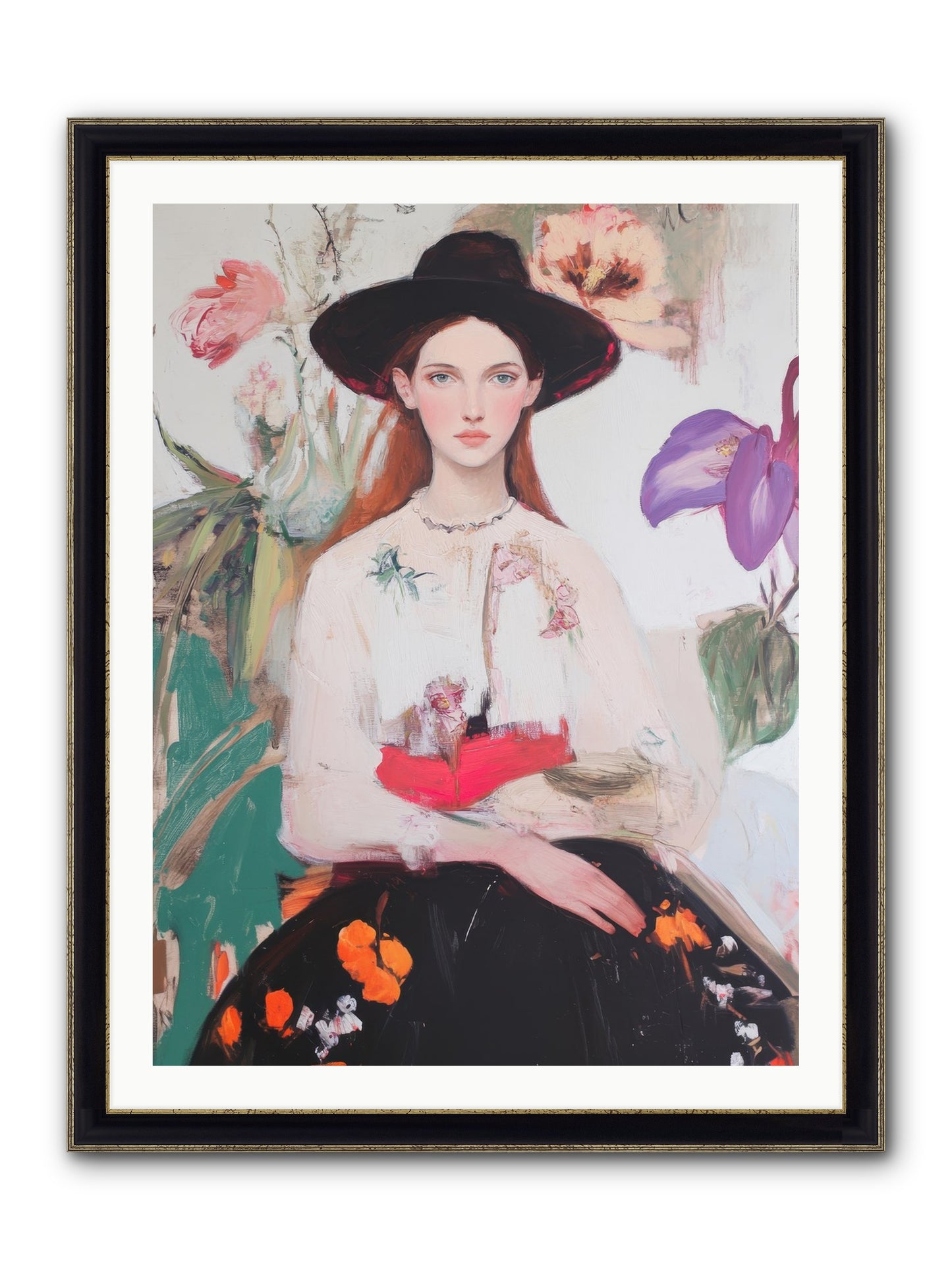 Wild Heart Framed Print - Black & Gold 30x40