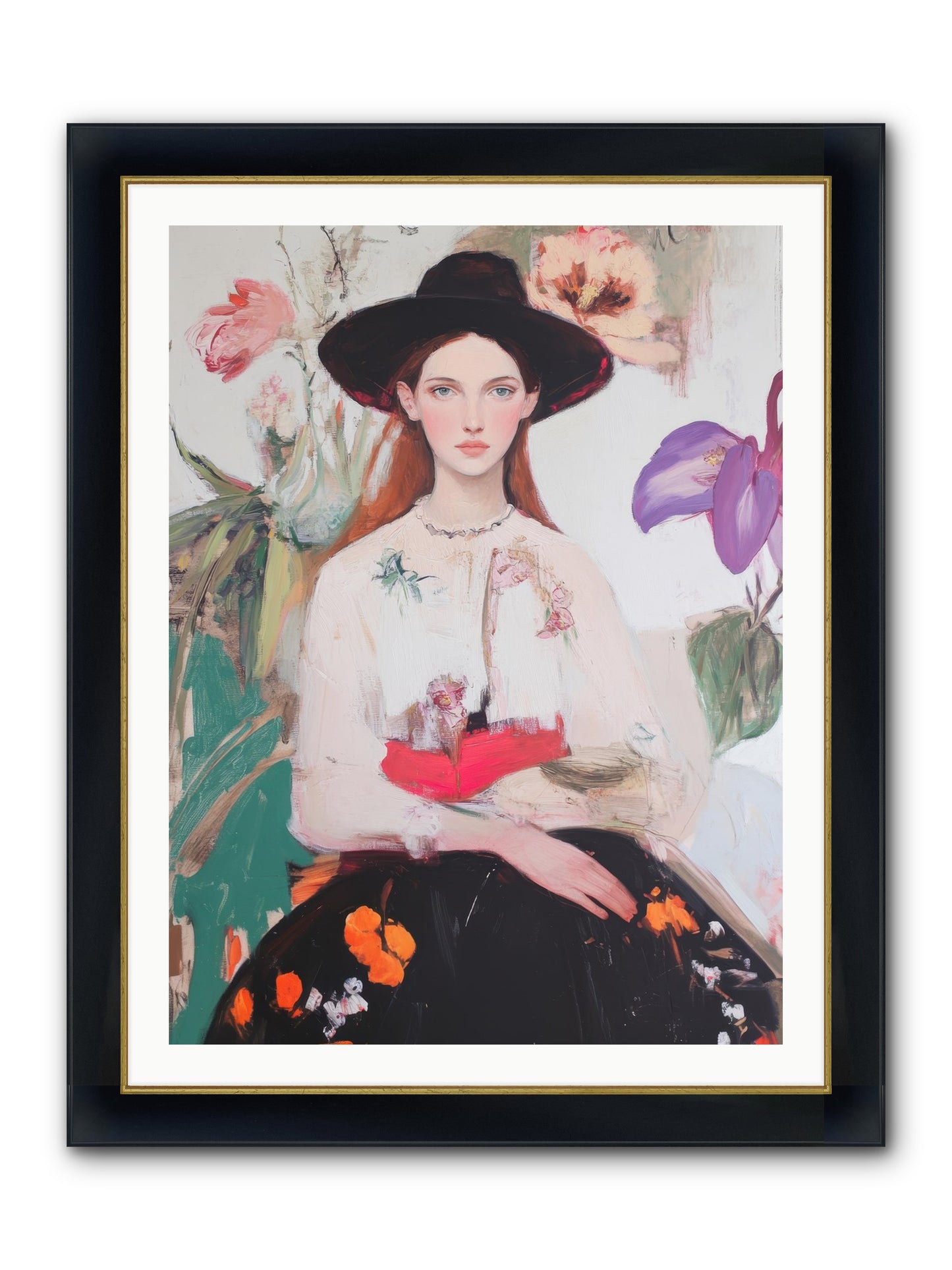Wild Heart Framed Print - Wide Black w/Gold 30x40