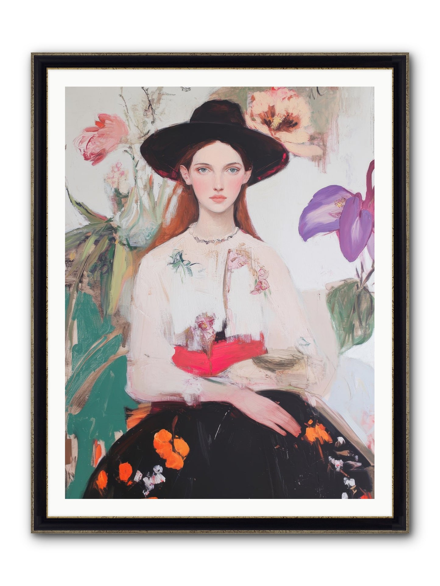 Wild Heart Framed Print - Black & Gold 36x48