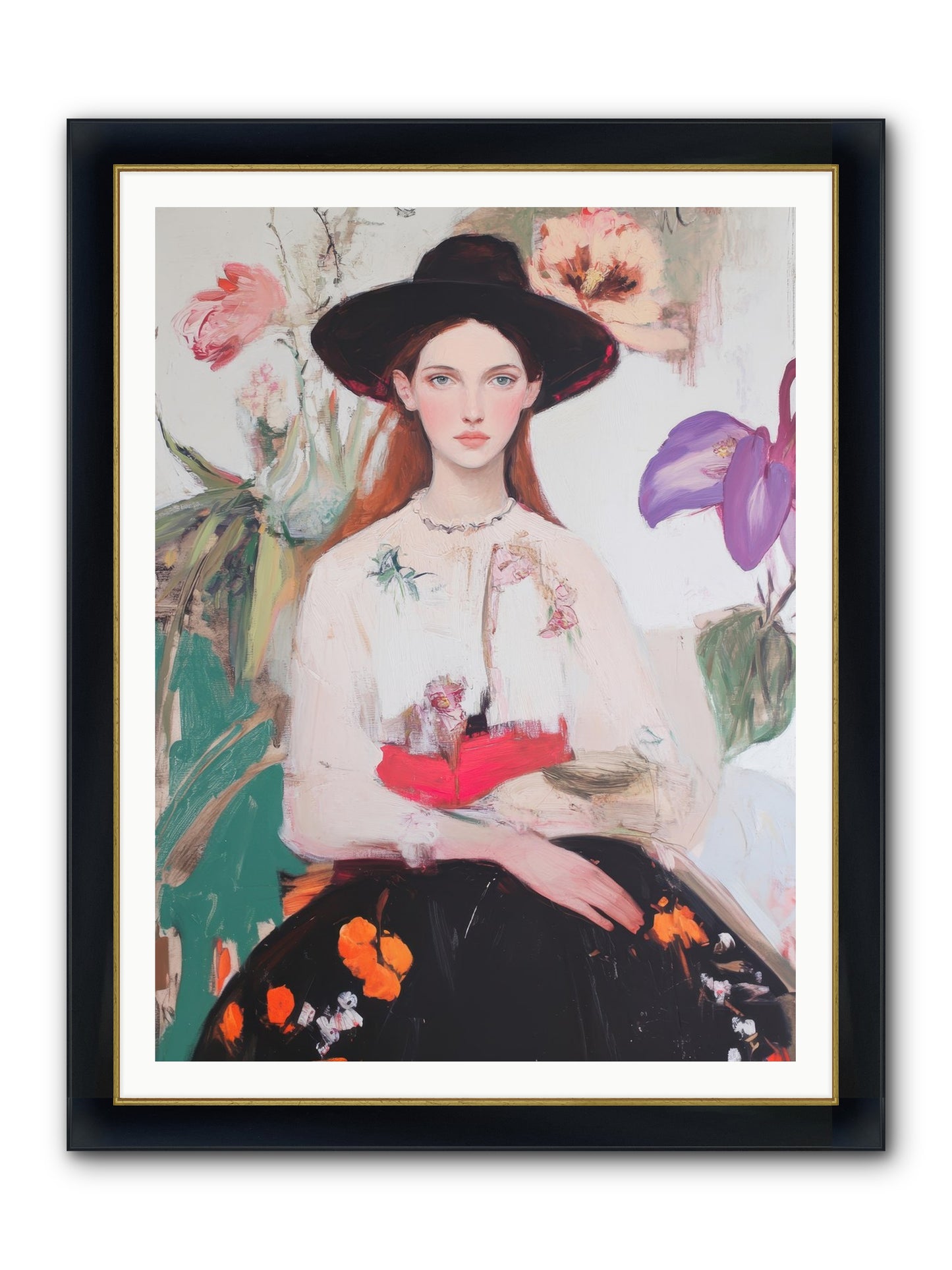 Wild Heart Framed Print - Wide Black w/Gold 36x48