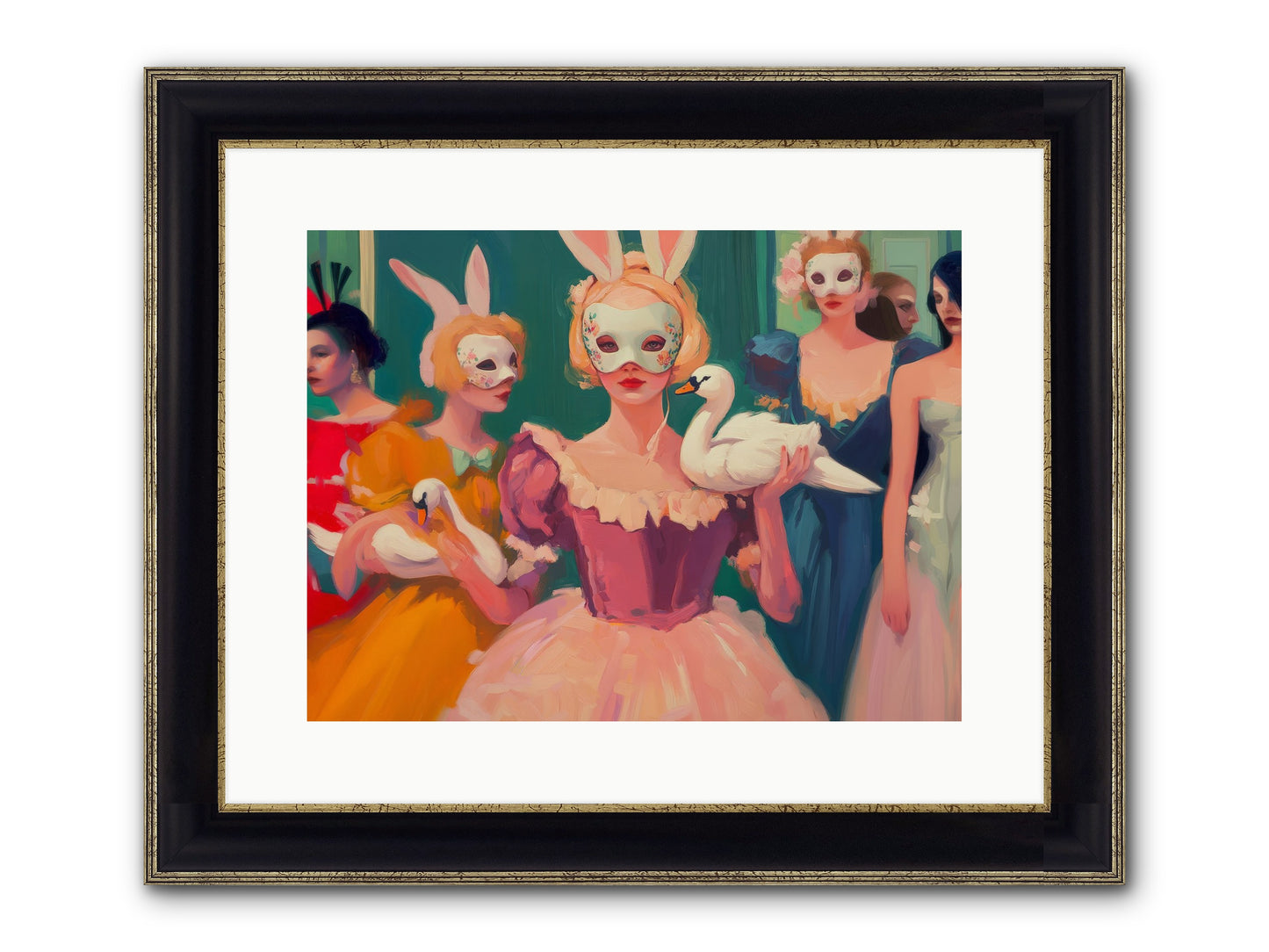 Wild Heart Rising Framed Print - Black & Gold 16x12