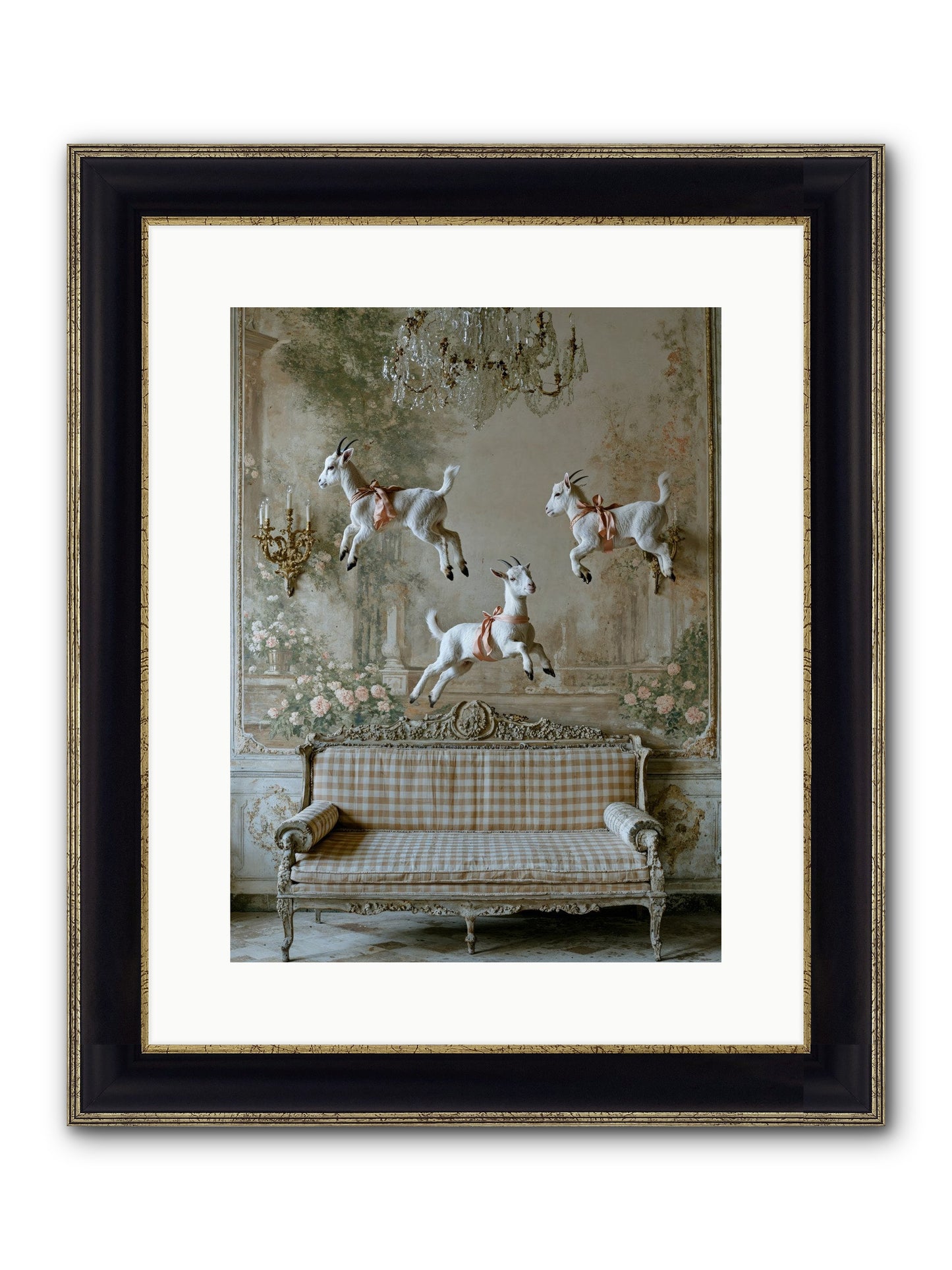 Wild Hearts Framed Print - Black & Gold 12x16