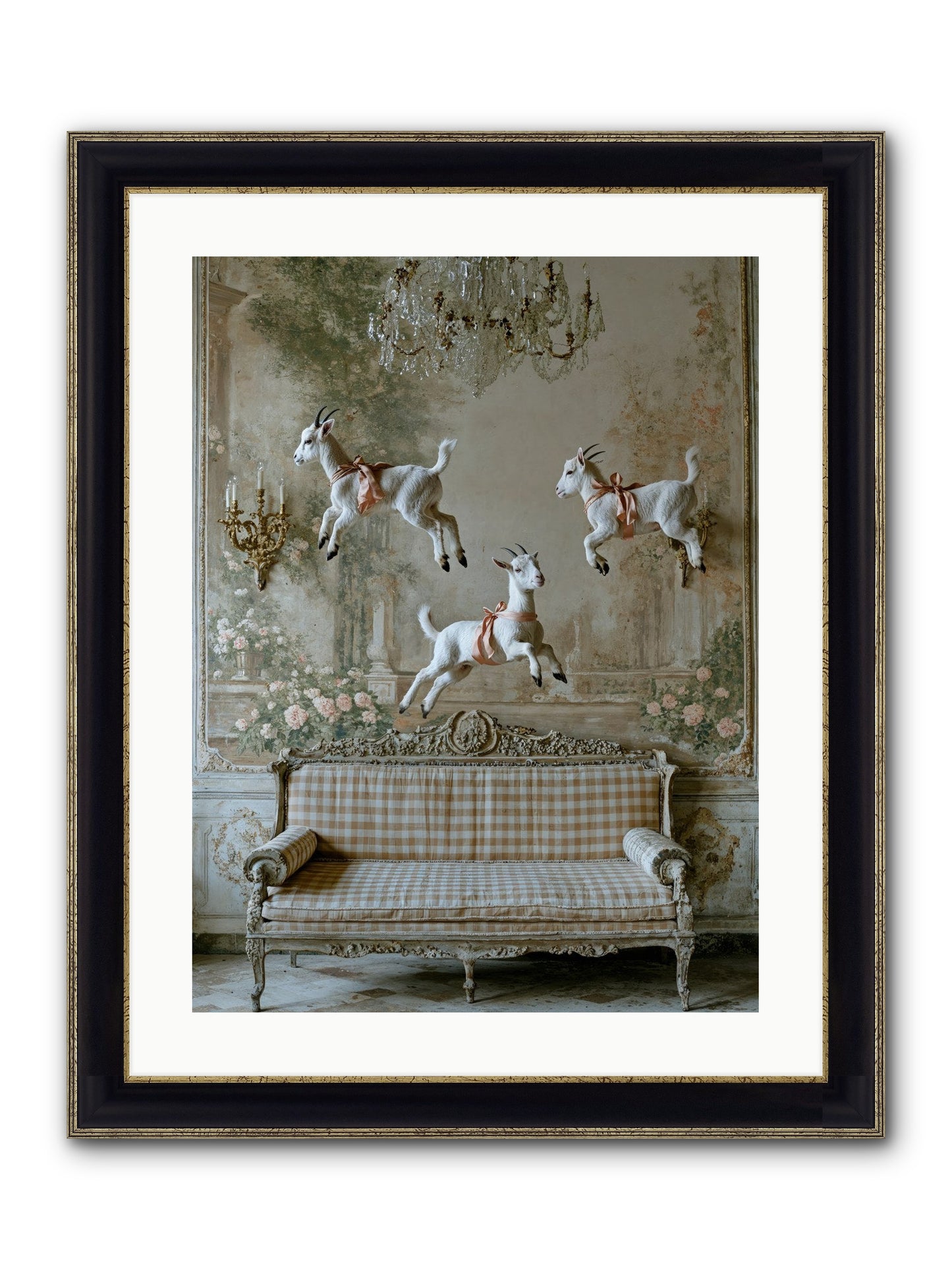 Wild Hearts Framed Print - Black & Gold 18x24