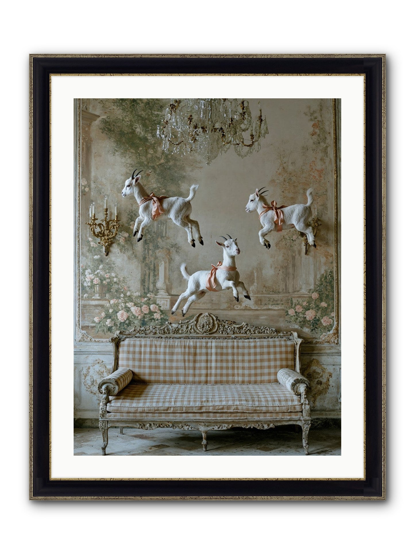 Wild Hearts Framed Print - Black & Gold 24x32