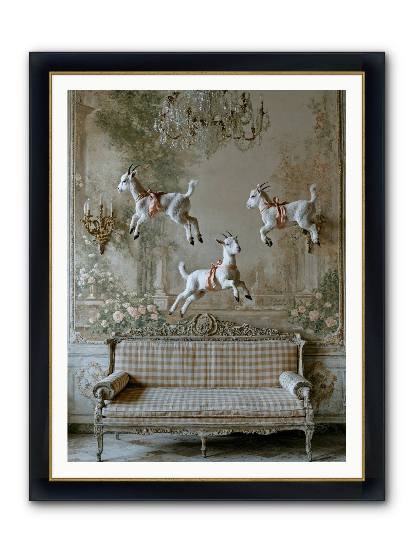 Wild Hearts Framed Print - Wide Black w/Gold 36x48
