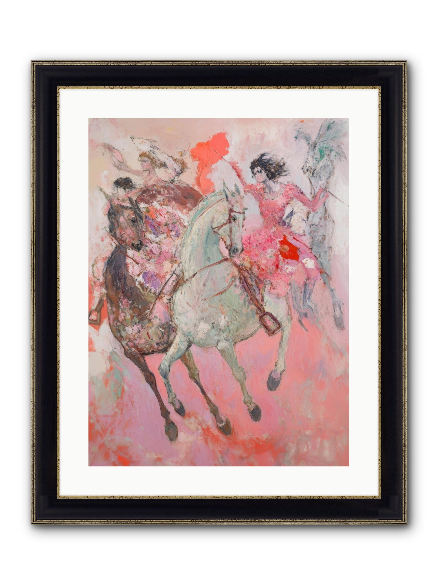 Wild Hearts Gallop Framed Print - Black & Gold 18x24