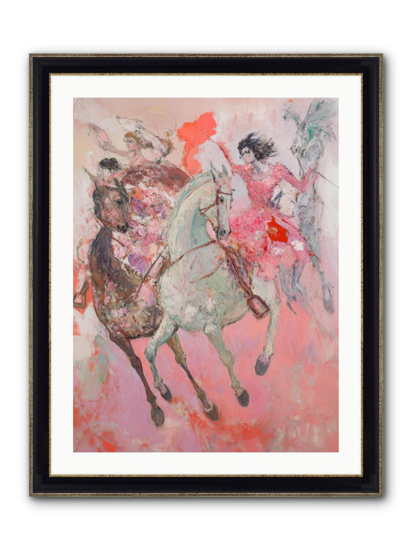 Wild Hearts Gallop Framed Print - Black & Gold 24x32