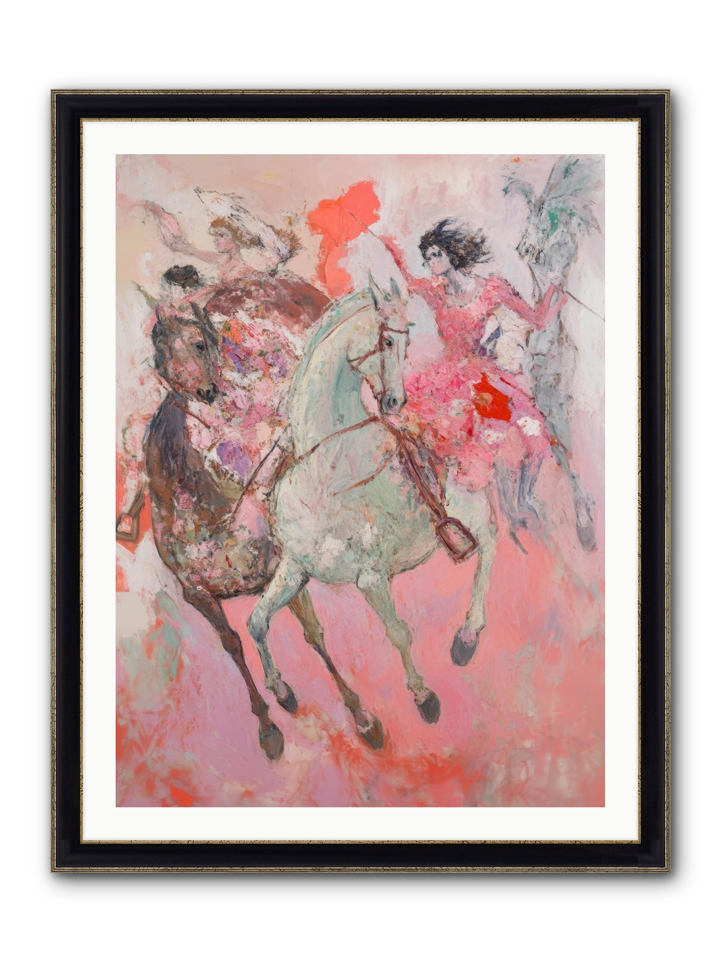 Wild Hearts Gallop Framed Print - Black & Gold 30x40