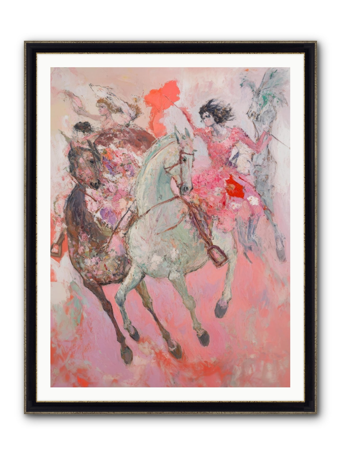 Wild Hearts Gallop Framed Print - Black & Gold 36x48