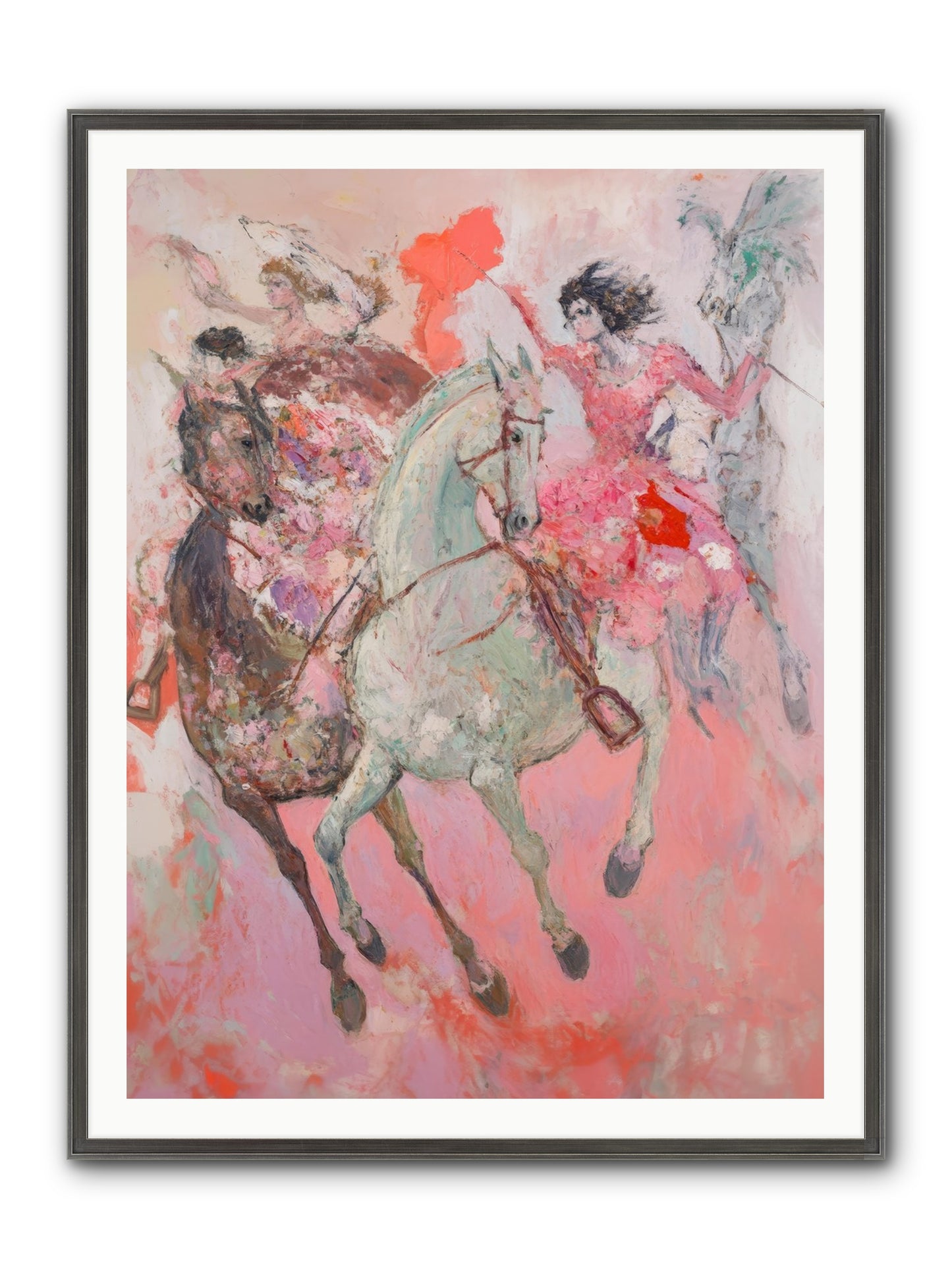 Wild Hearts Gallop Framed Print - Slimwoods Black/Silver 36x48